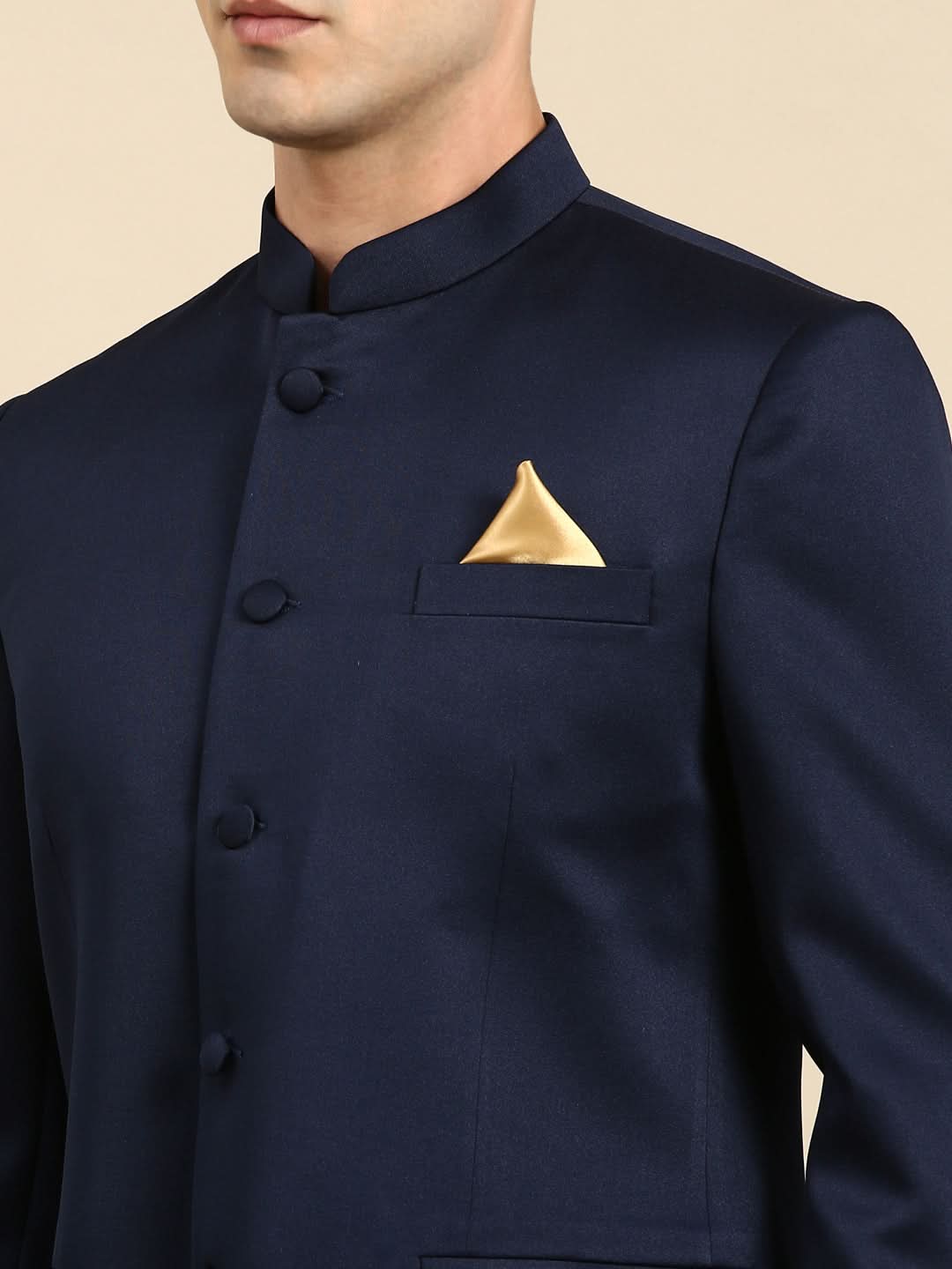 Navy  Blue Bandhgala Suit