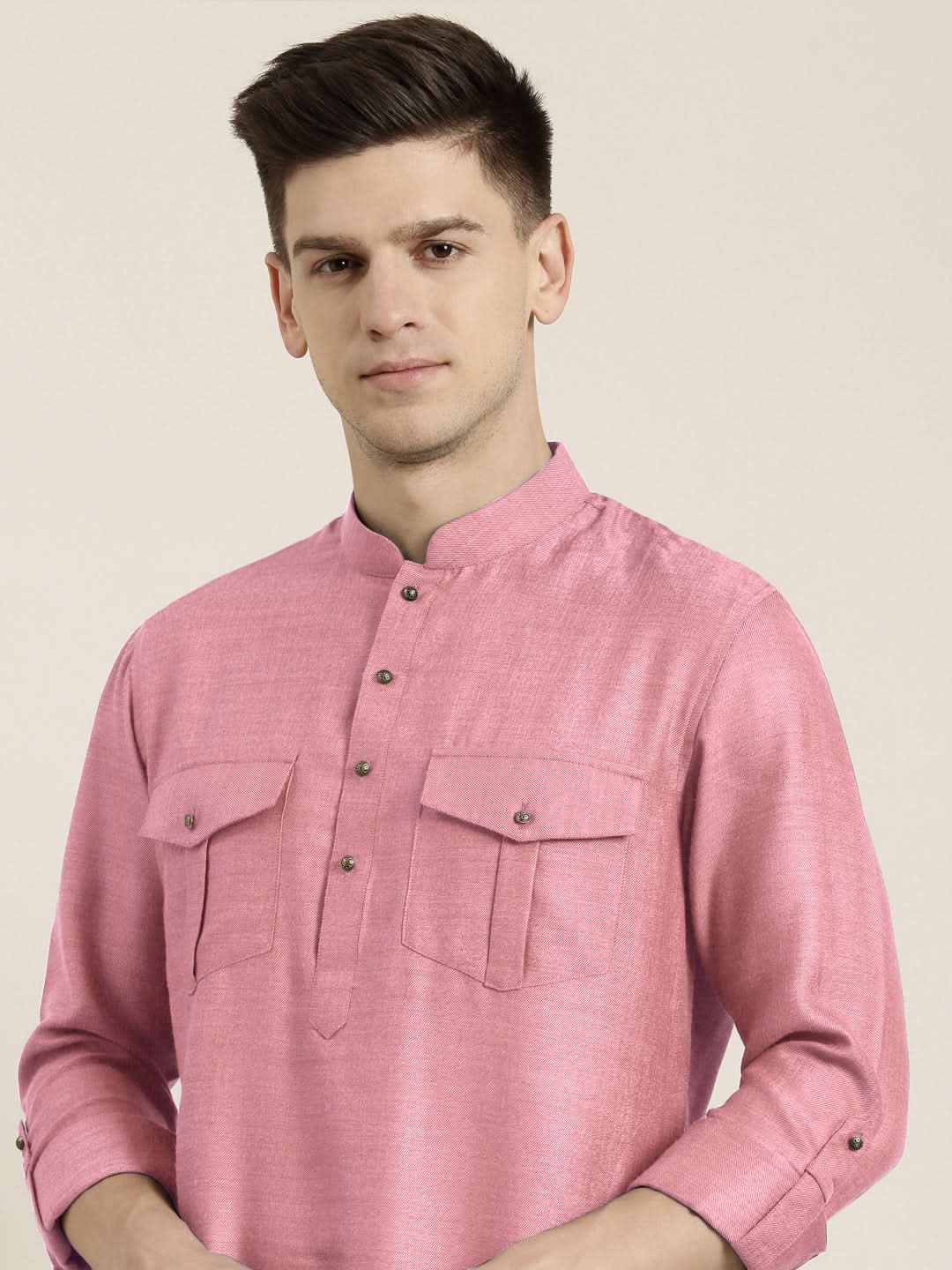 Old Rose cotton Short Pathani