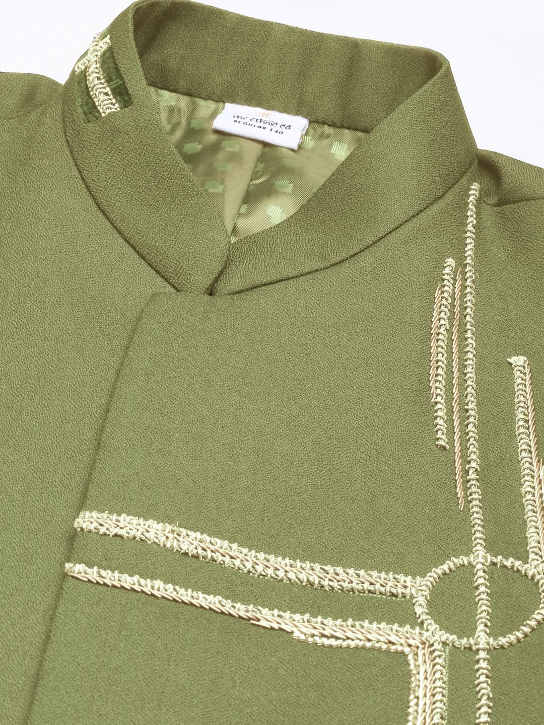 Green Embroidered Bandhgala