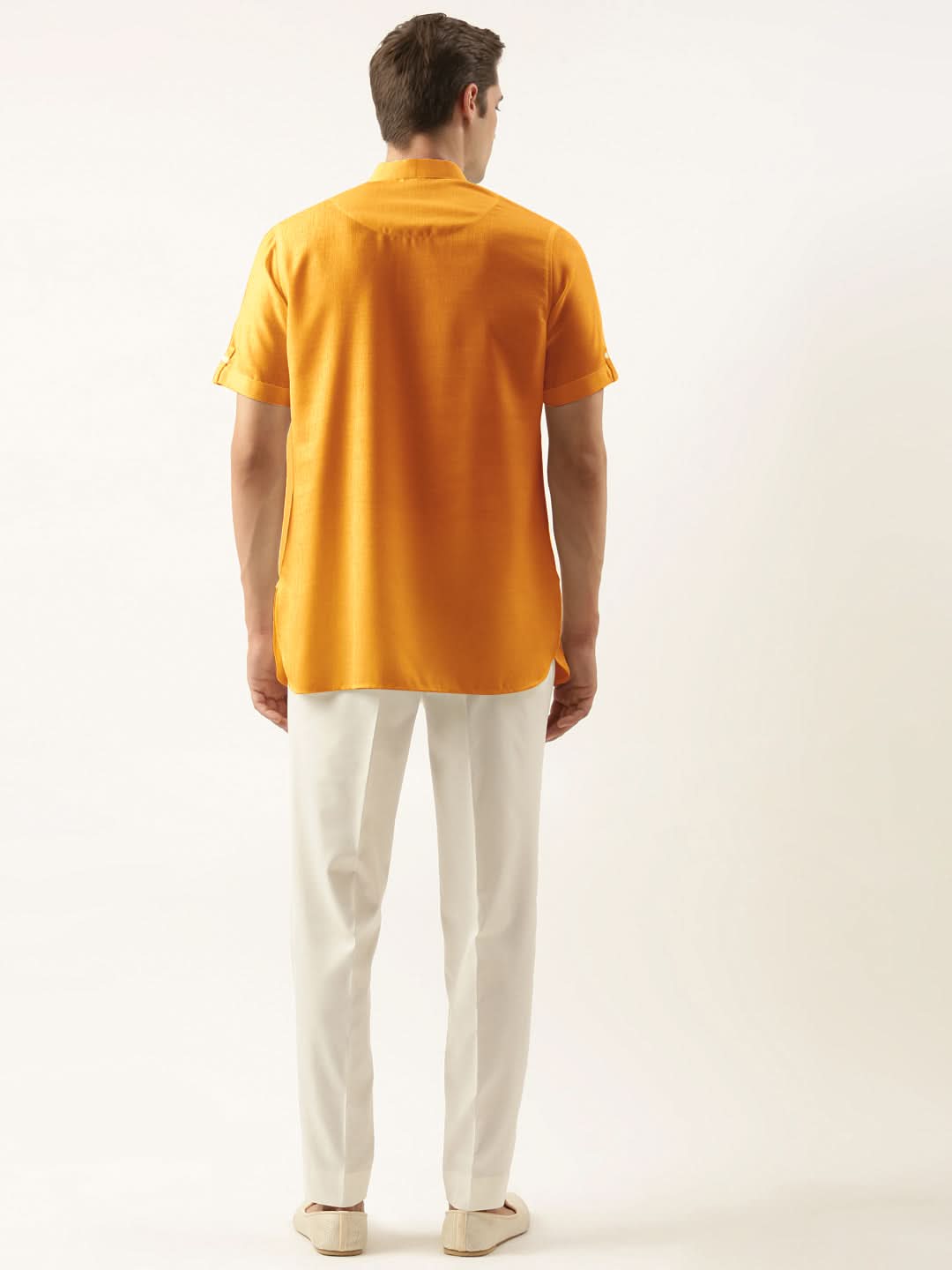 Mustard Cotton Short Kurta Set