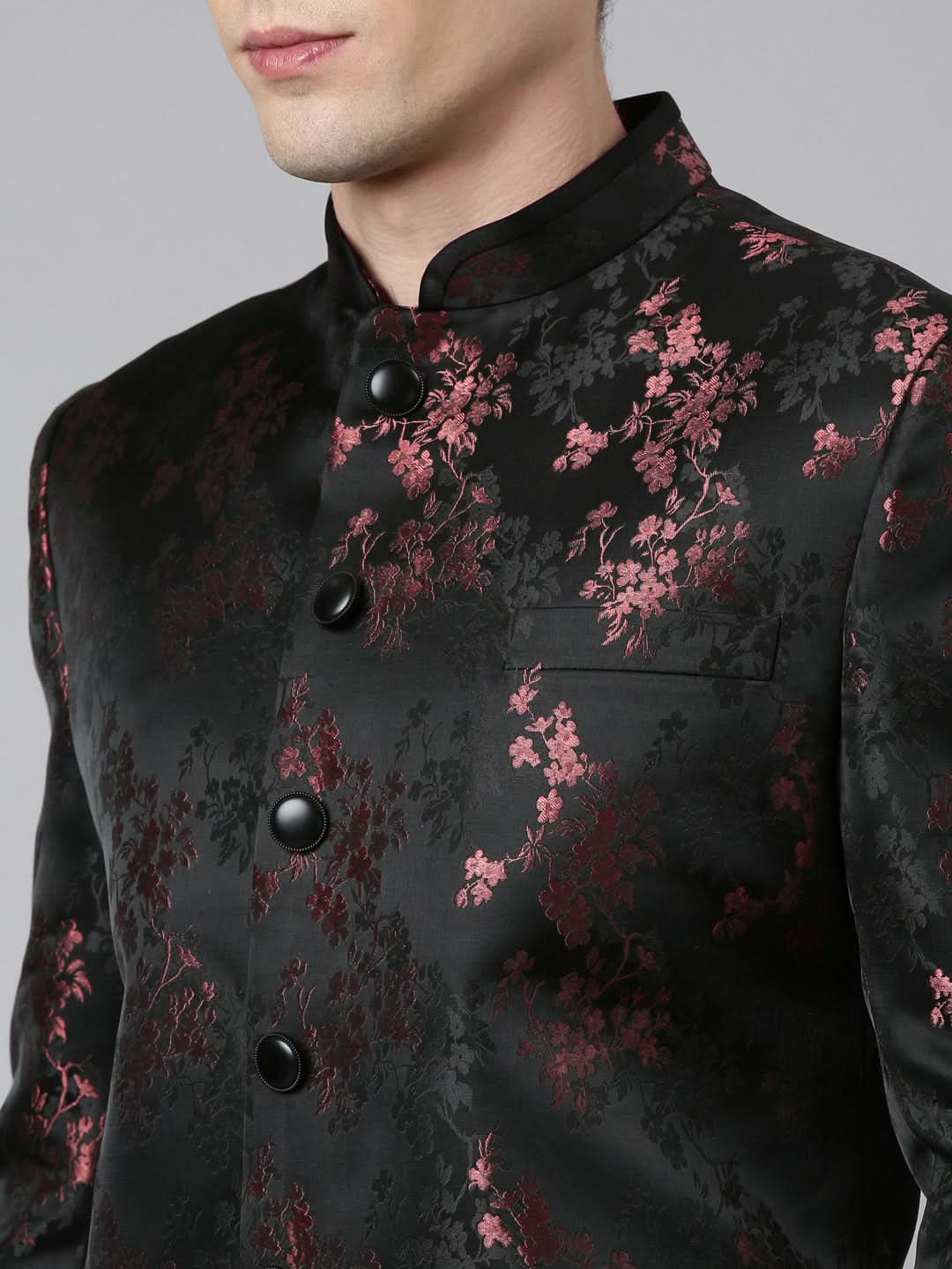 Black Wine Jacquard Indo  Set