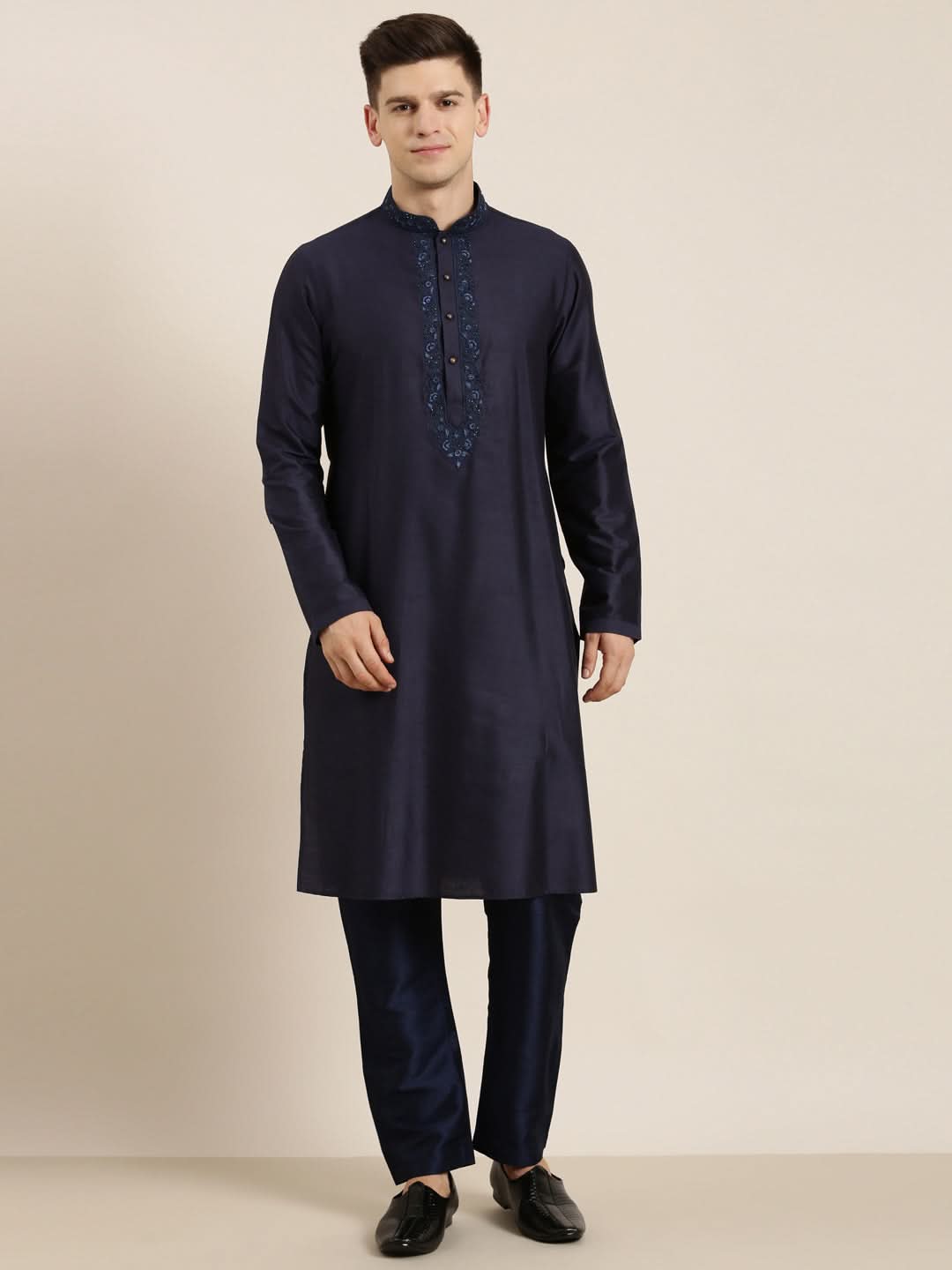 Navy  Dori Embroidery Kurta Set