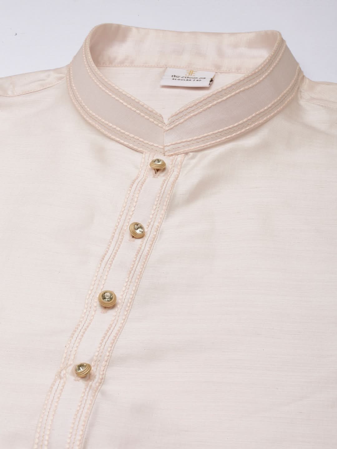 White Multi Color Embroidered Jacket Kurta Set