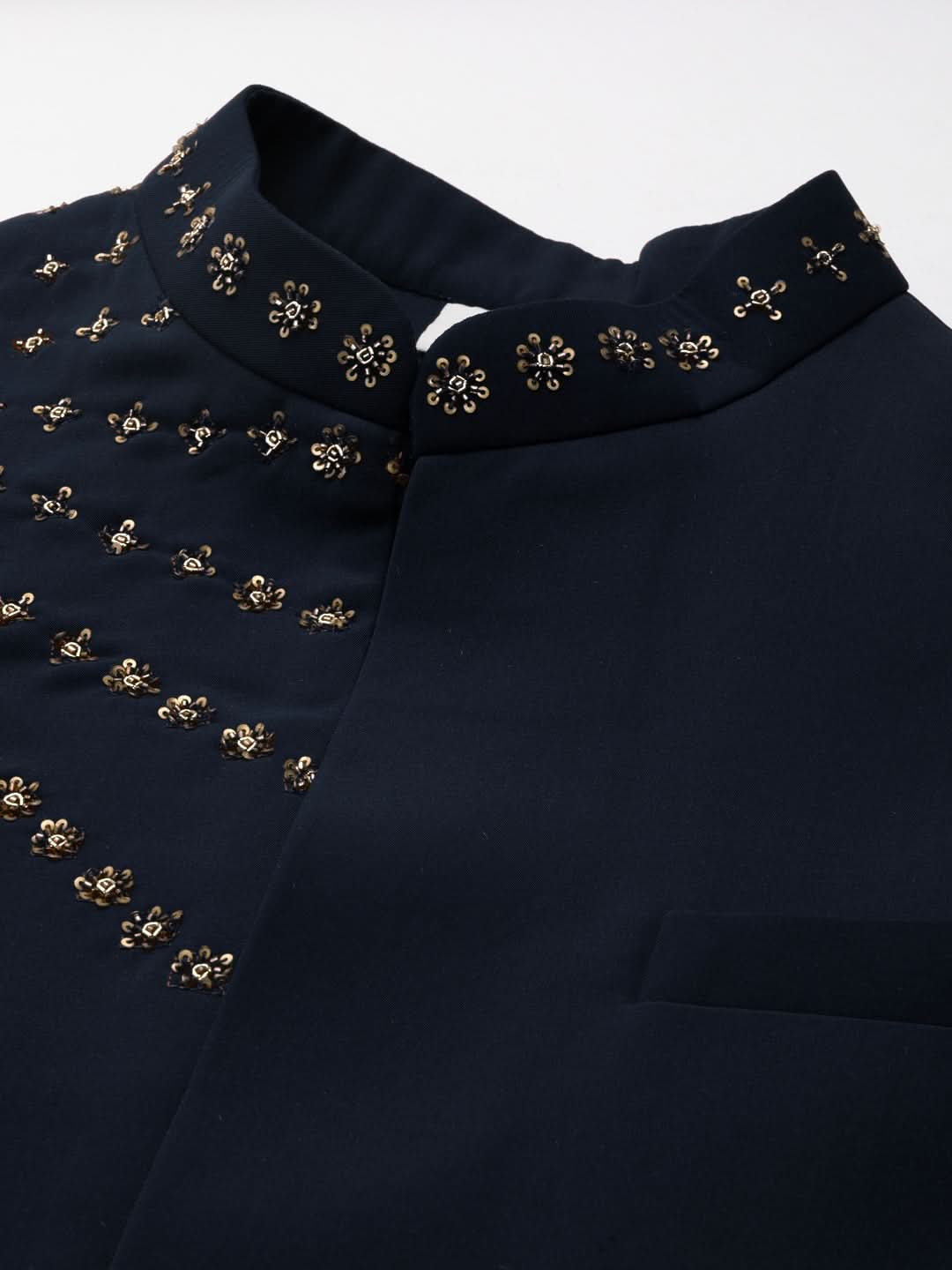 Blue Jacket Kurta Set