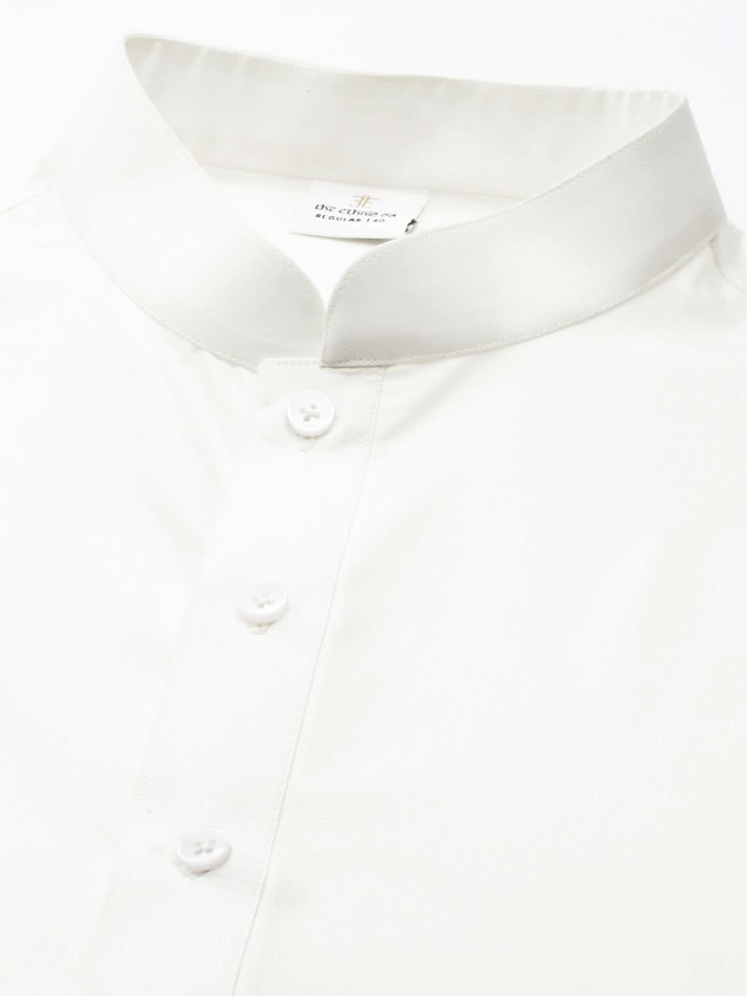 White twill weave Cotton Kurta  Set