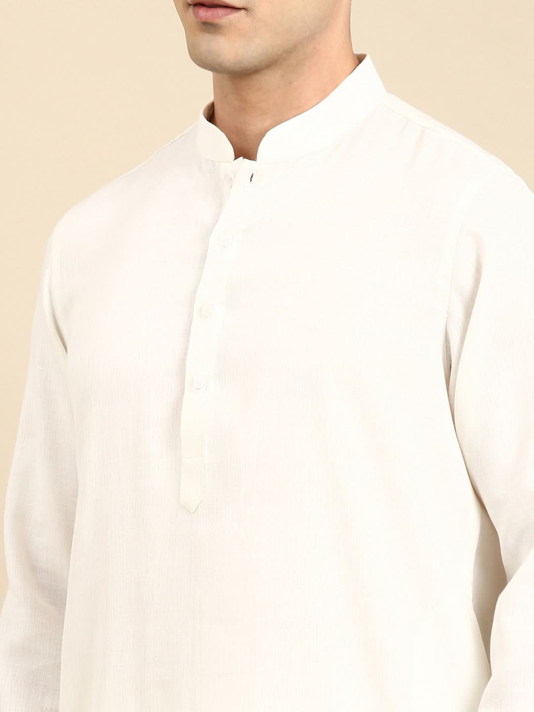 White twill weave Cotton Kurta  Set