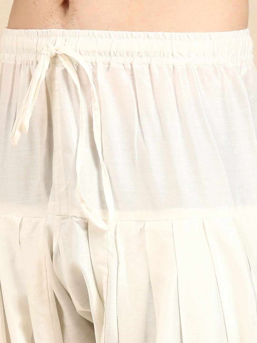 White  Cotton Pathani with Salwar