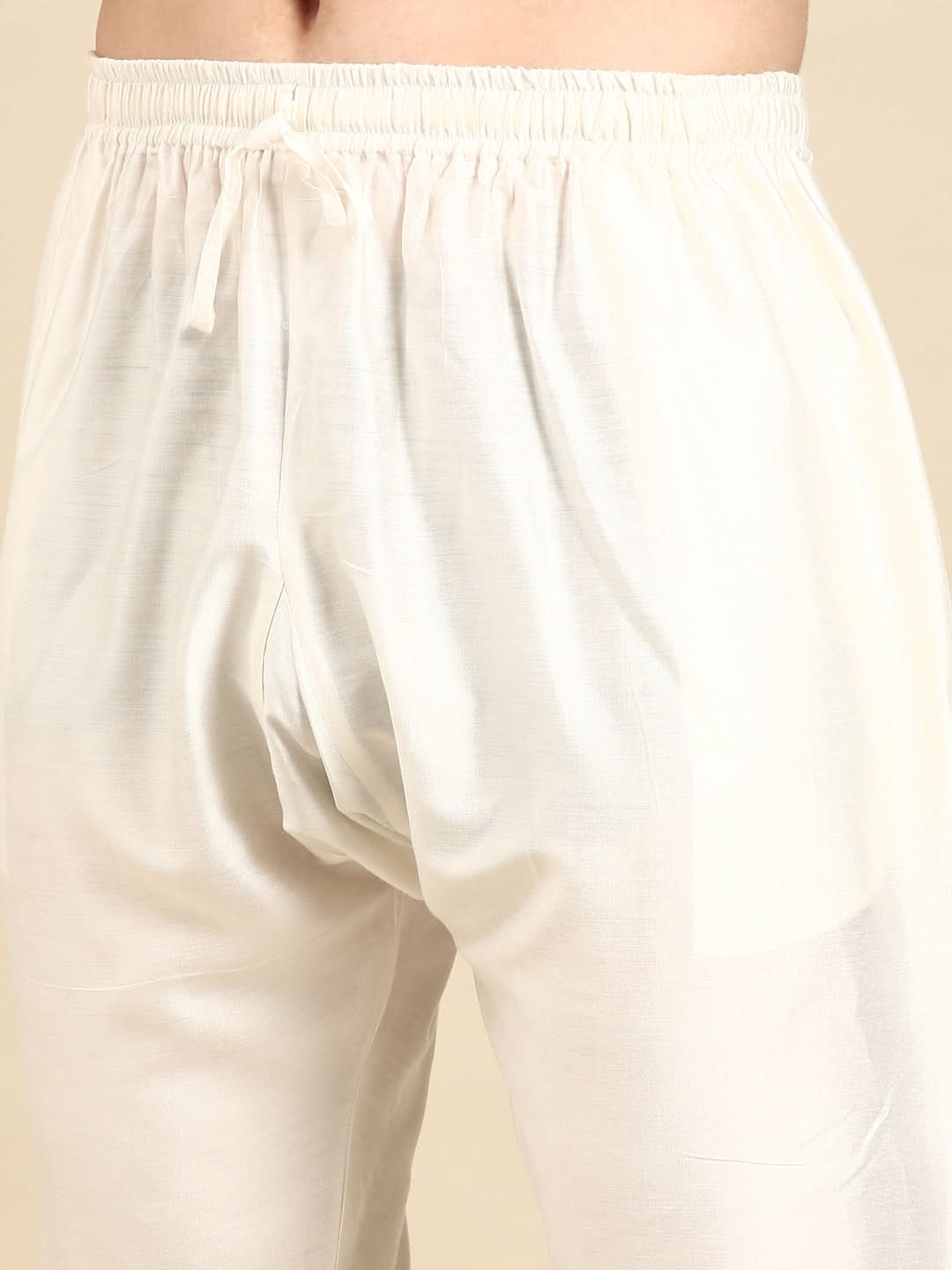 Cream Pathani Kurta Set