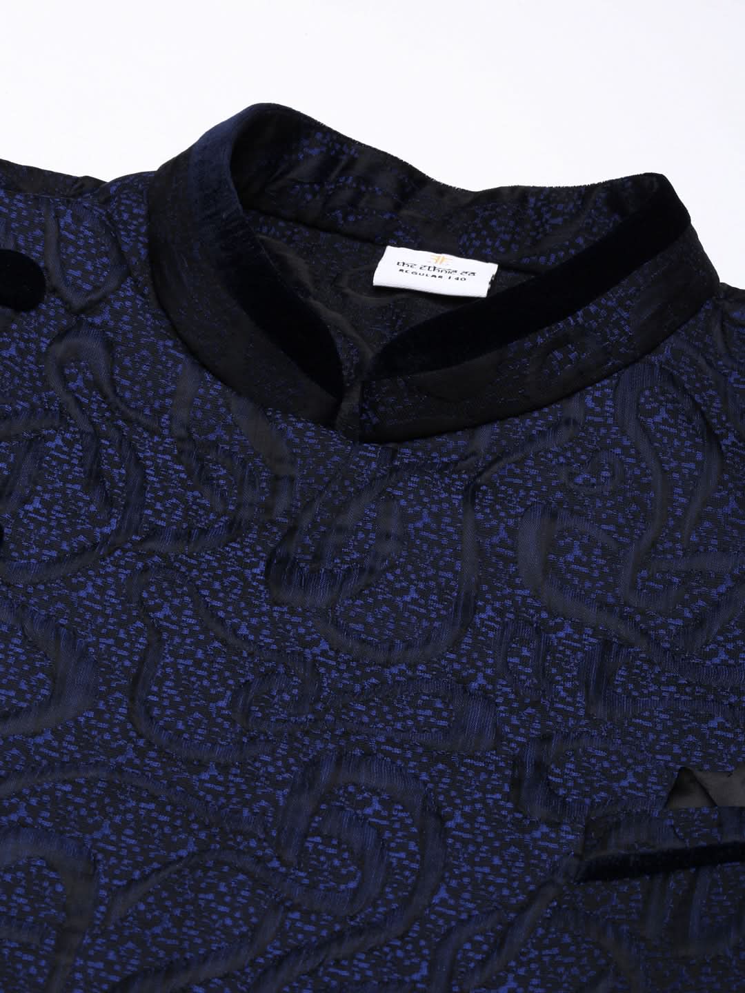 Blue Black Jacquard Indo  Set
