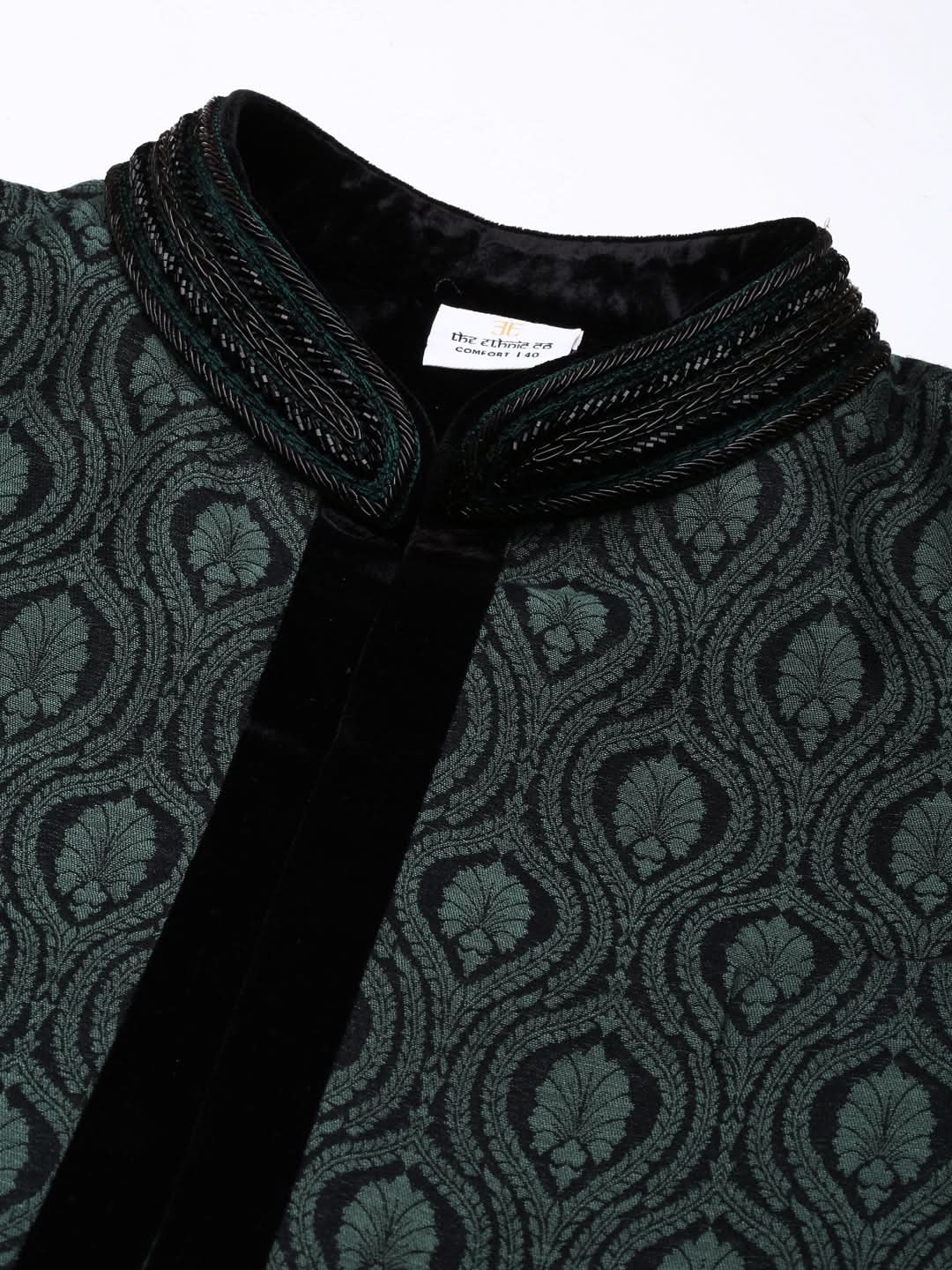 Green Black Indowestern With Salwar