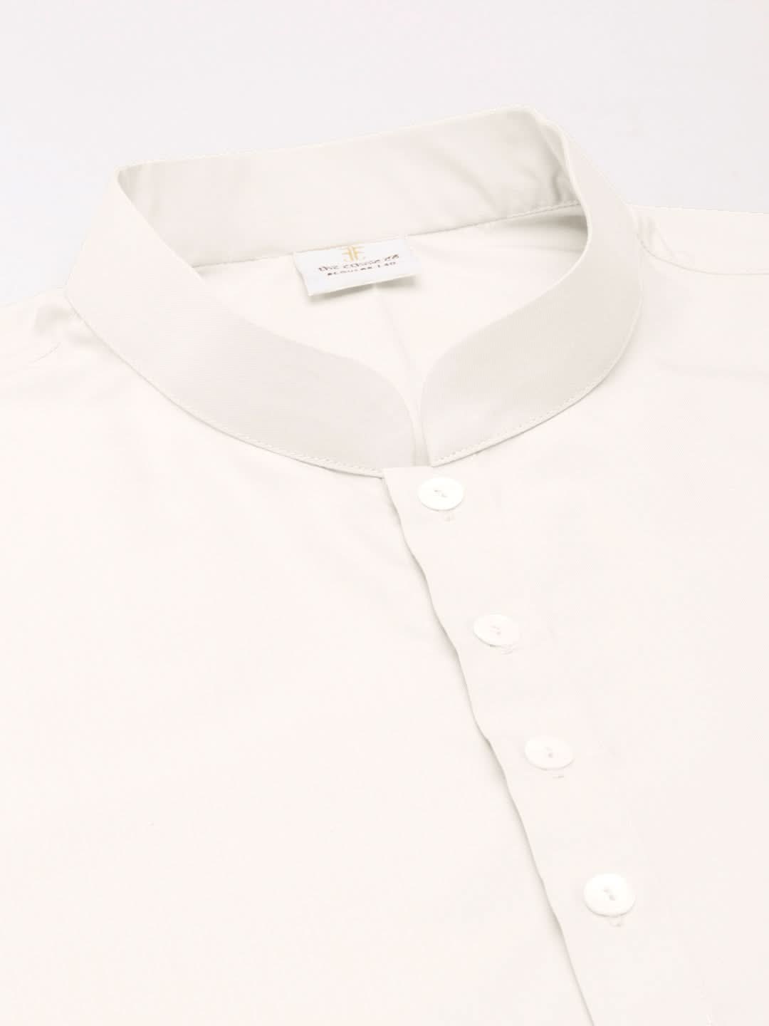 Off White Cotton Short Kurta Set