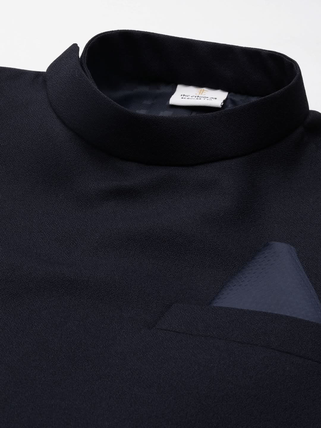 Navy Blue Embroidery Bandhgala