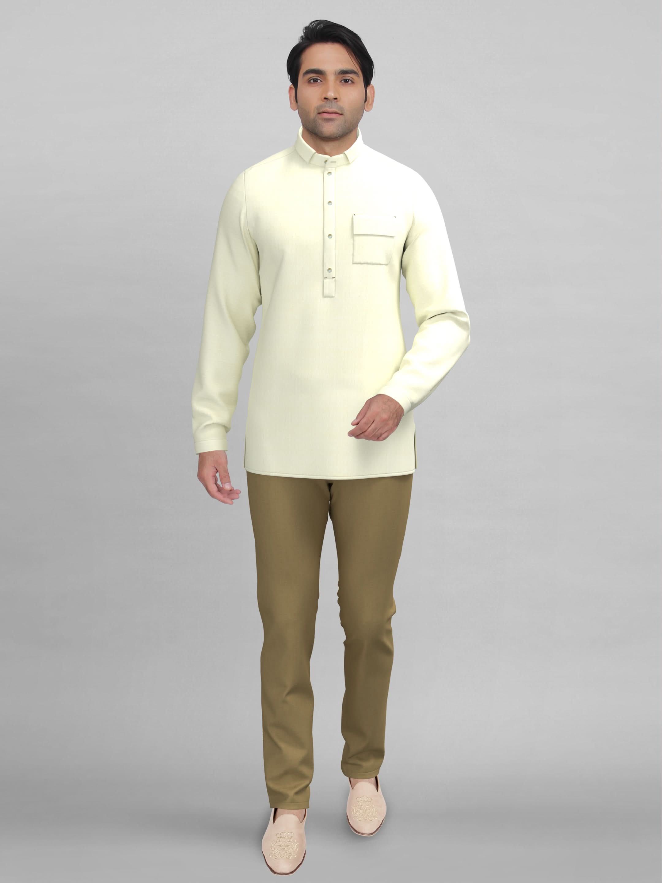 Cream Short Kurta