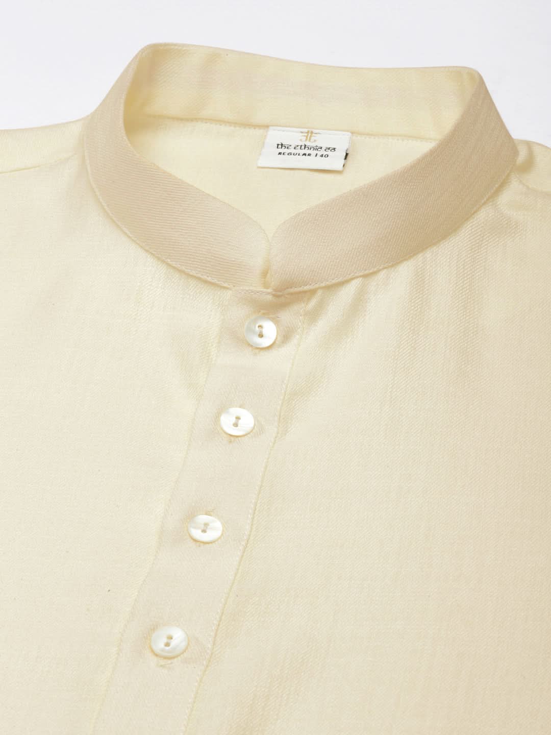 Cream Cotton Short Kurta Set