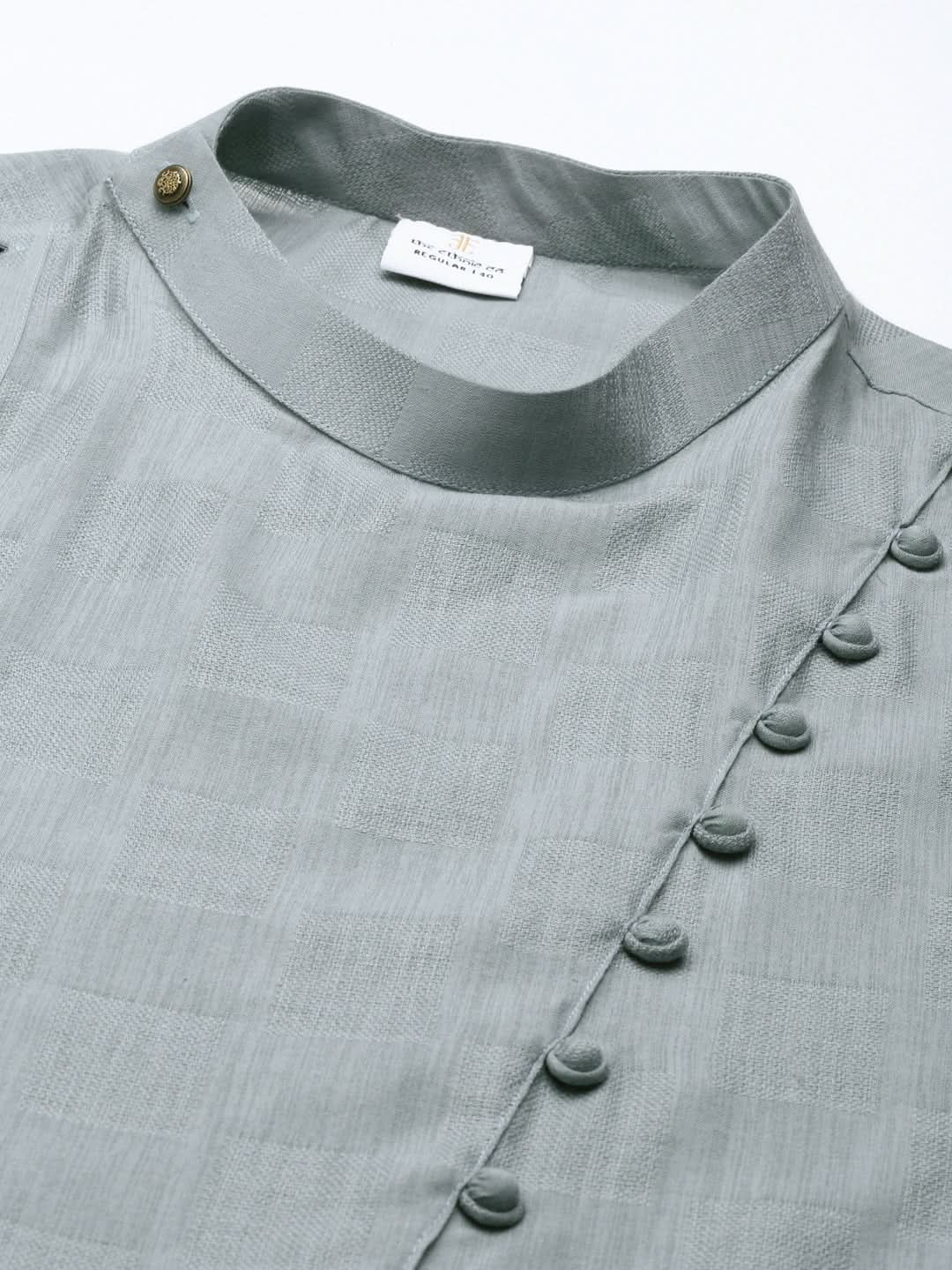 Light Grey Asymmetrical Kurta Set