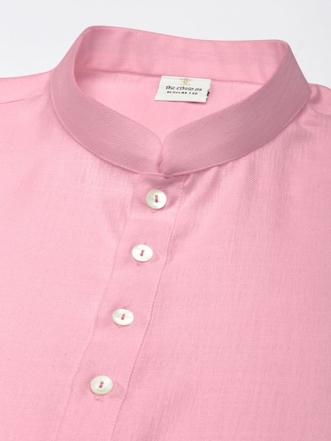 Rose Pink Cotton Short Kurta Set