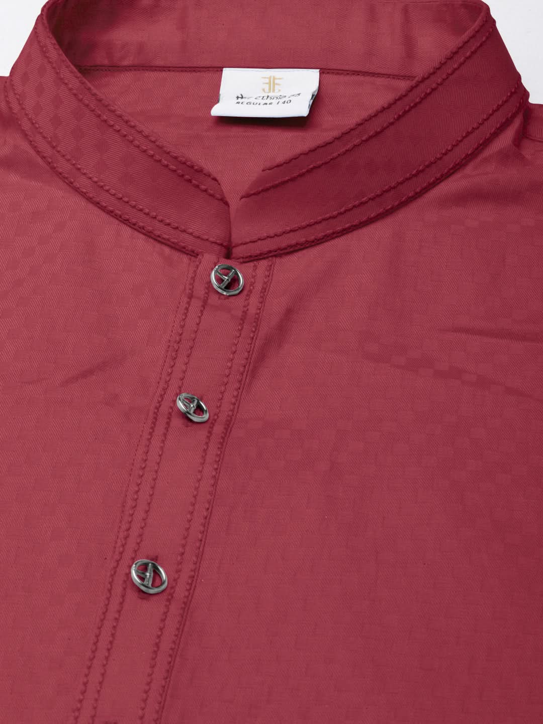Scarlet Red Asymmetrical  Cotton Kurta Set