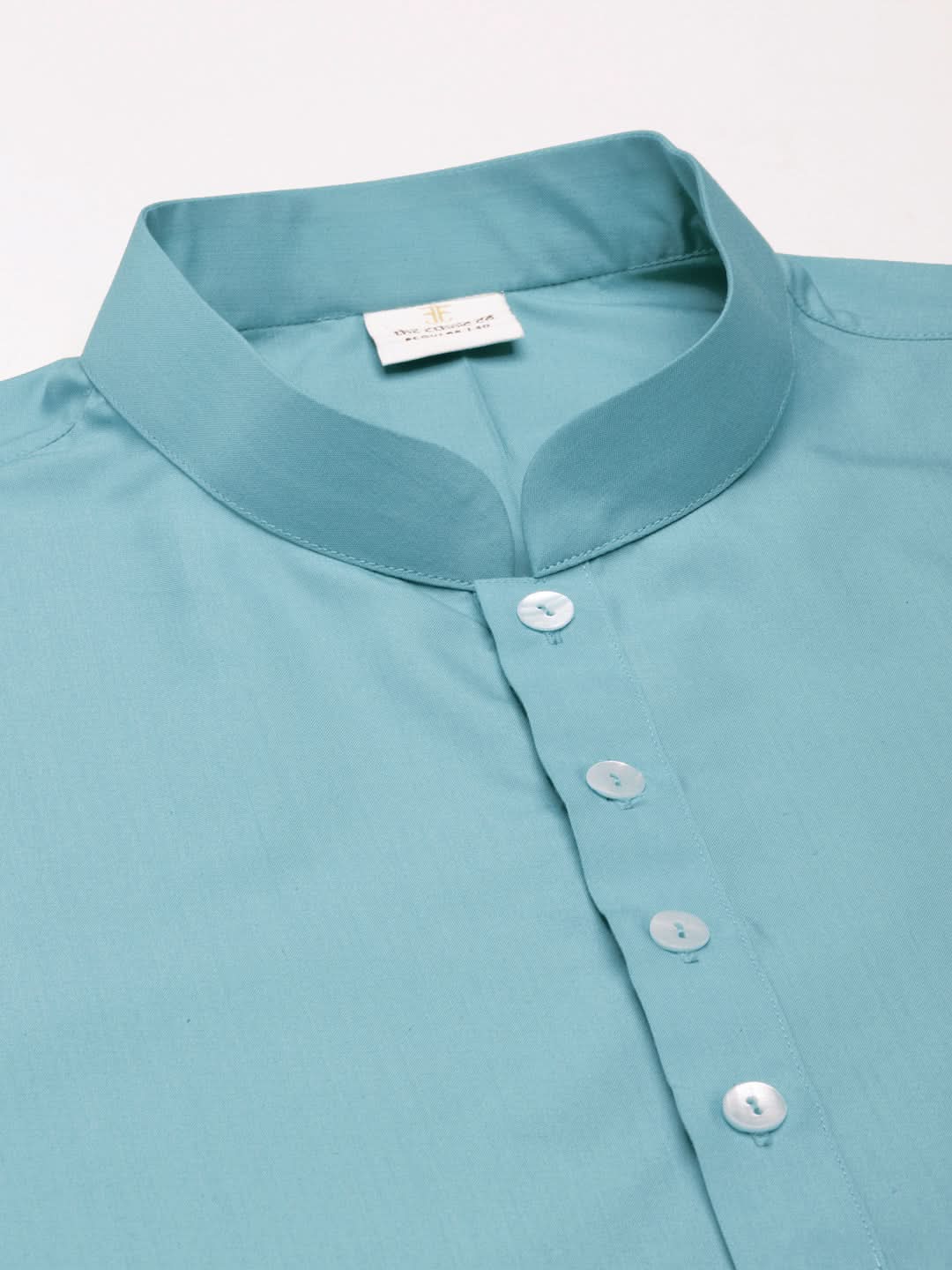 Teal Cotton Short Kurta Set