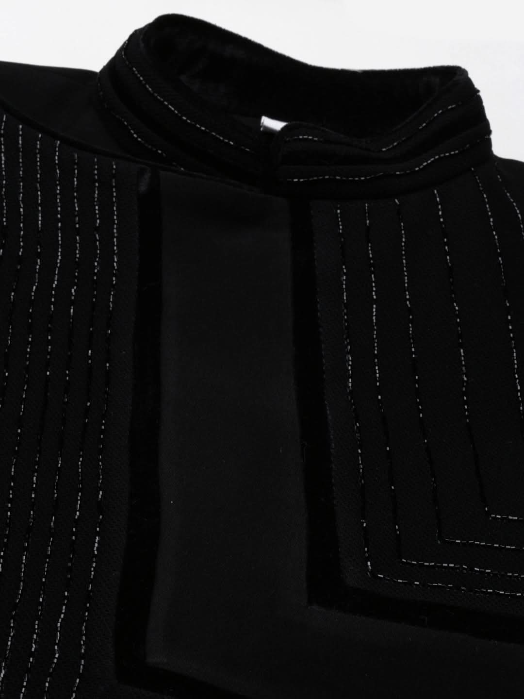 Black Draped  Embroidered  Indowestern