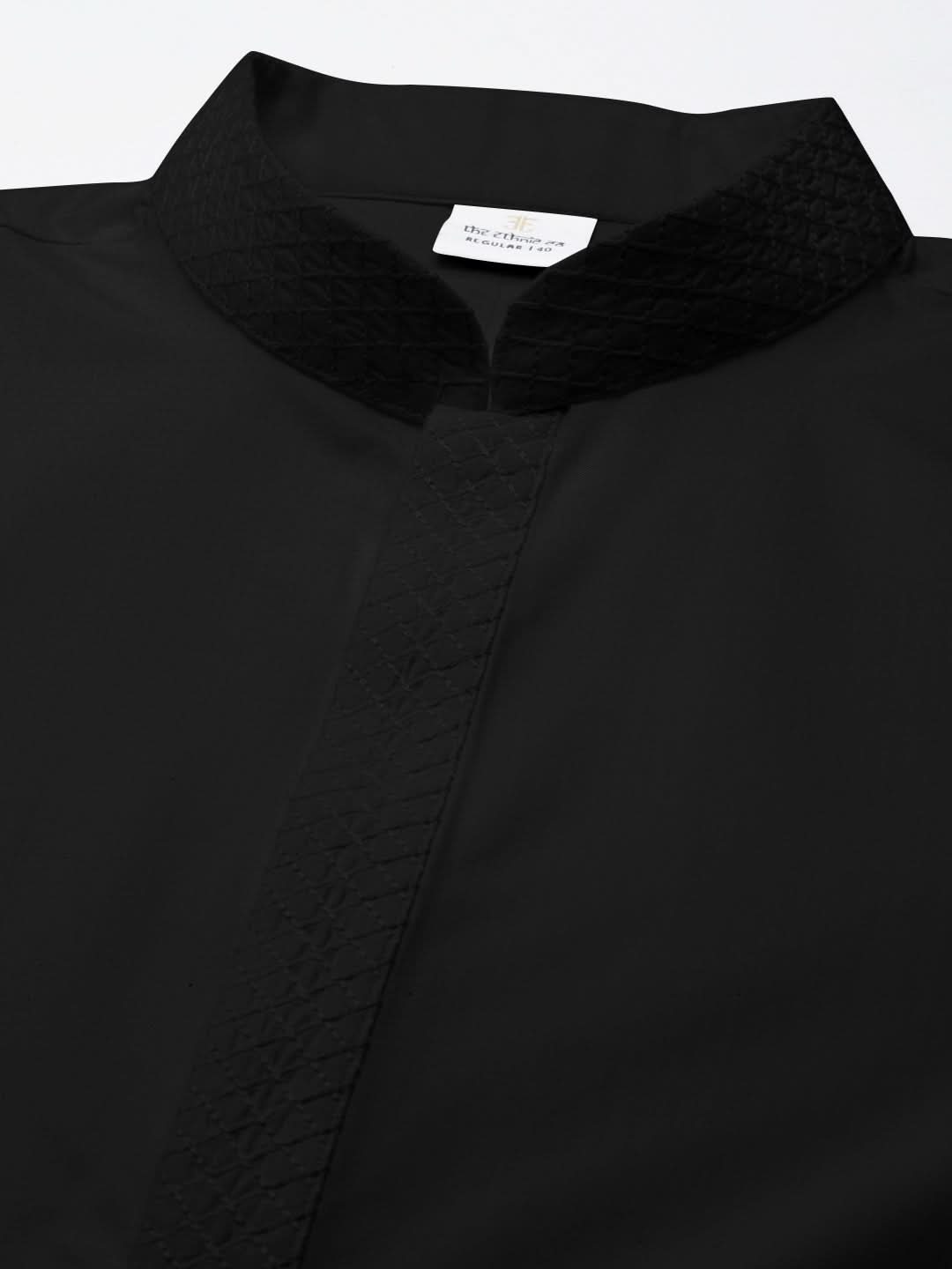 Black fine Cotton Kurta Set