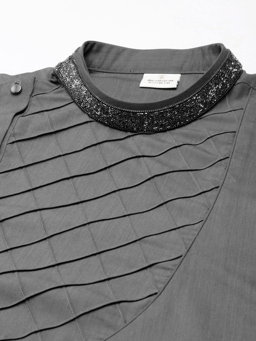 Grey Cotton Kurta Set