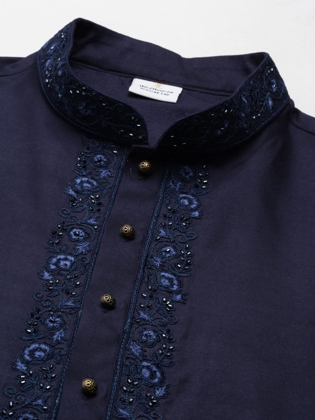 Navy  Dori Embroidery Kurta Set