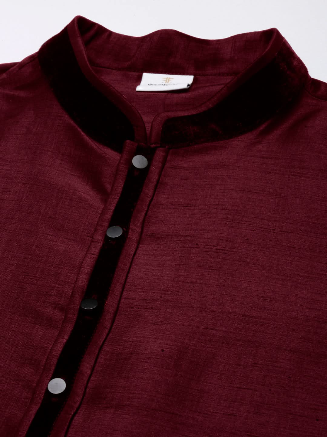 Maroon  Embroidered Jacket Kurta Set