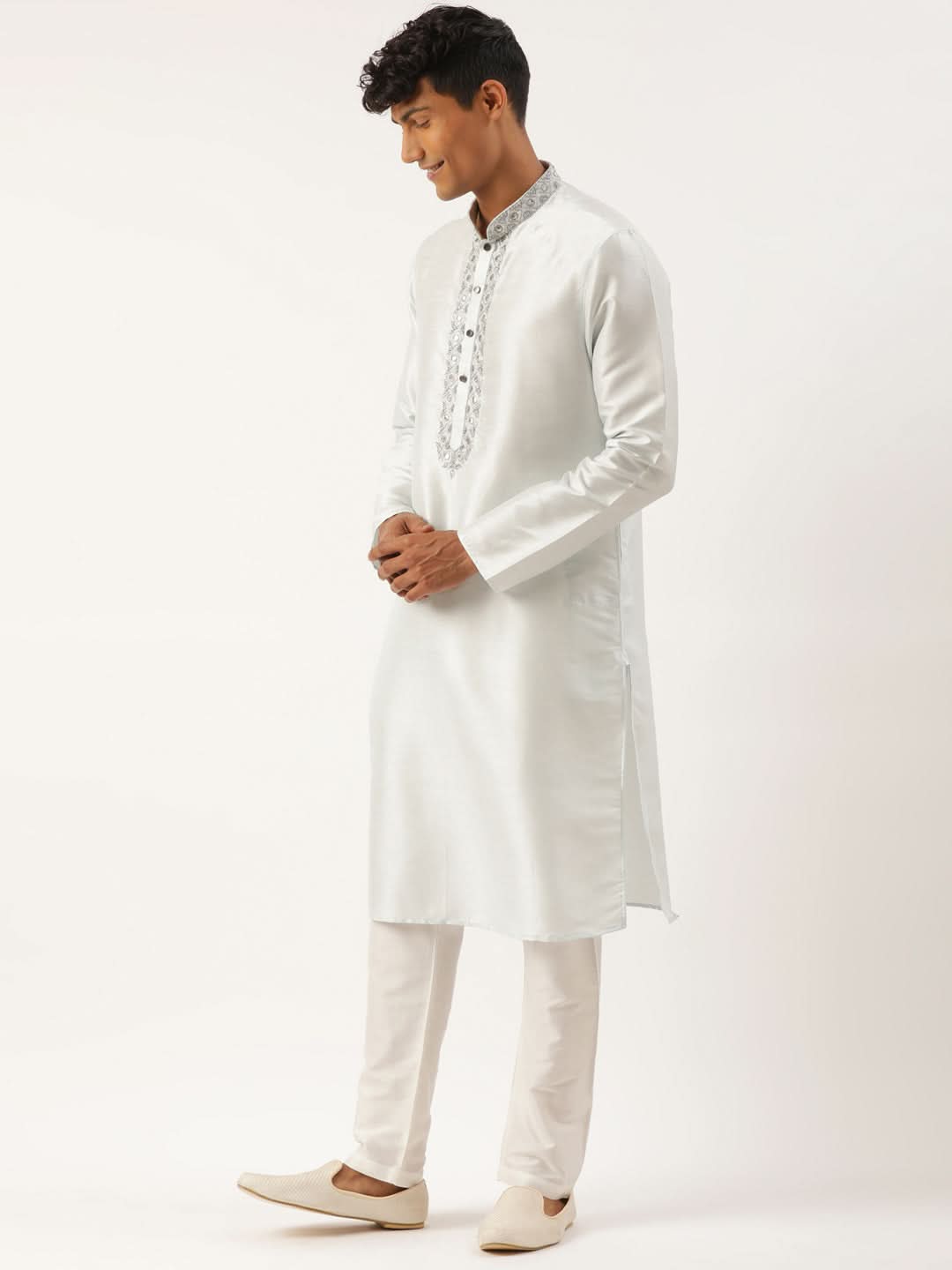 Aqua Blue Gota and Dori Embroideried Kurta Set