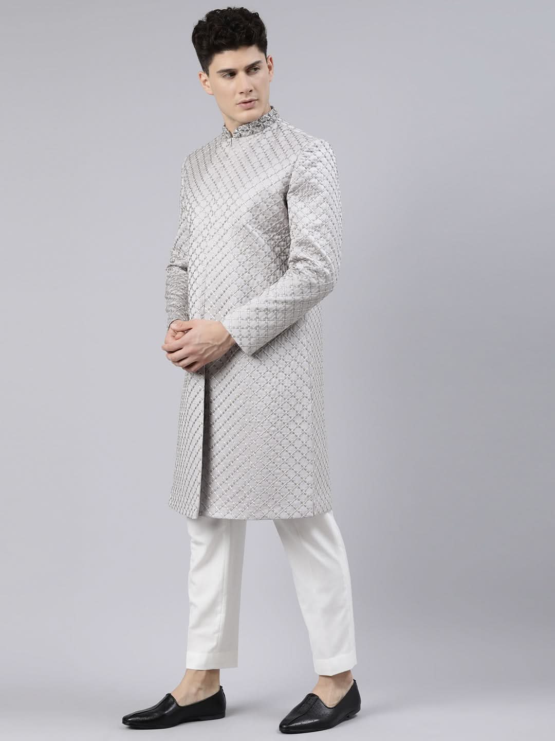 Silky Silver Classic Indo Western