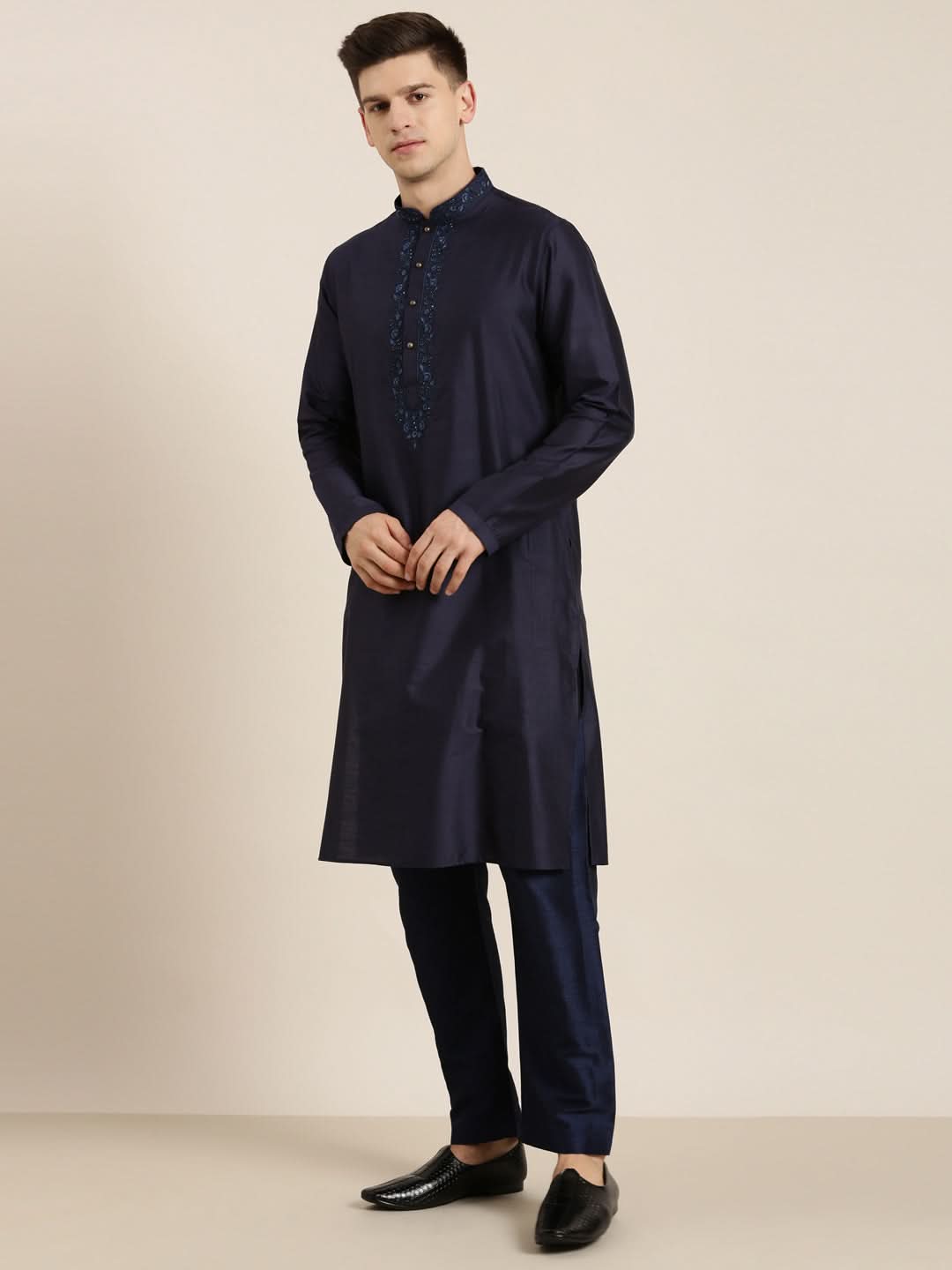 Navy  Dori Embroidery Kurta Set