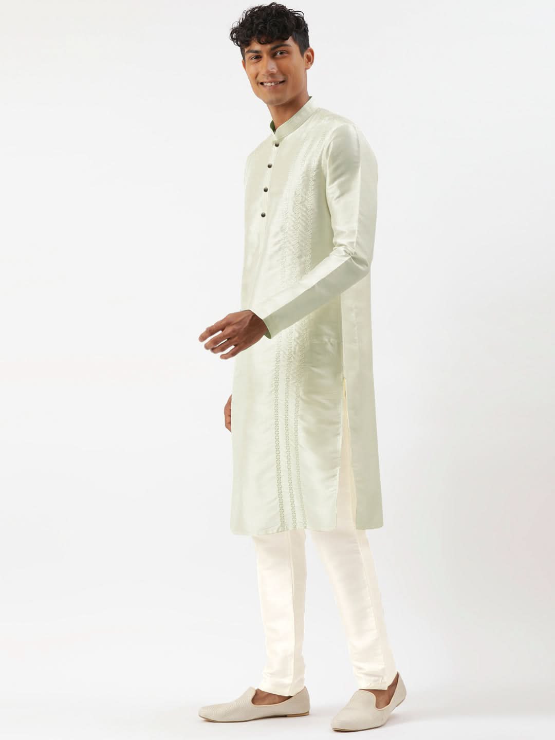 Light Green Embroidered Kurta Set