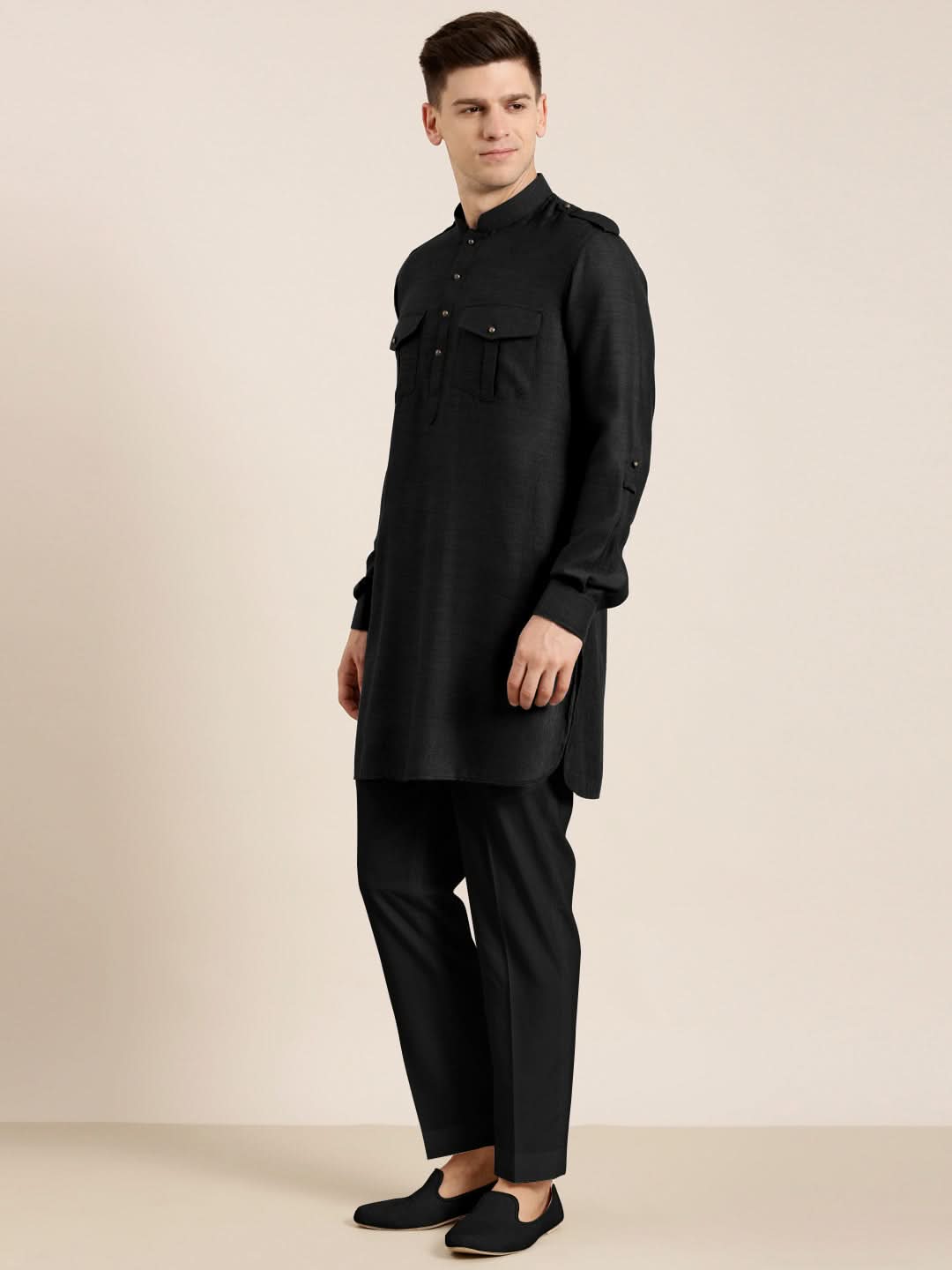 Black cotton Short Pathani