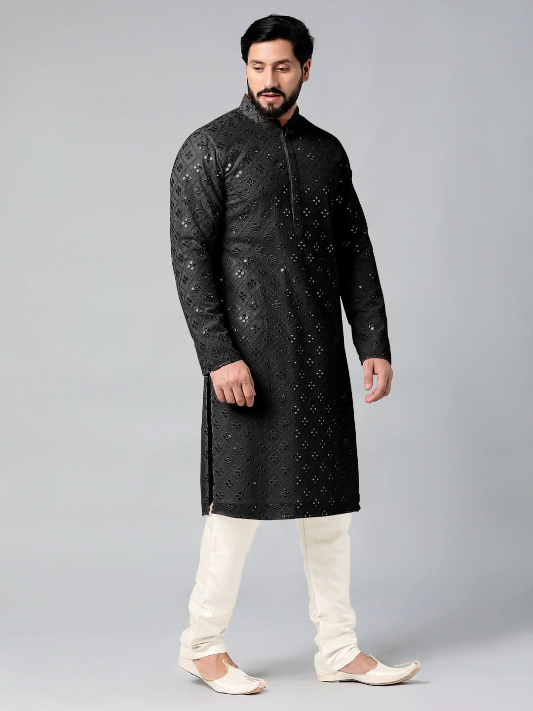 Black Mirror Embroidery Kurta Set