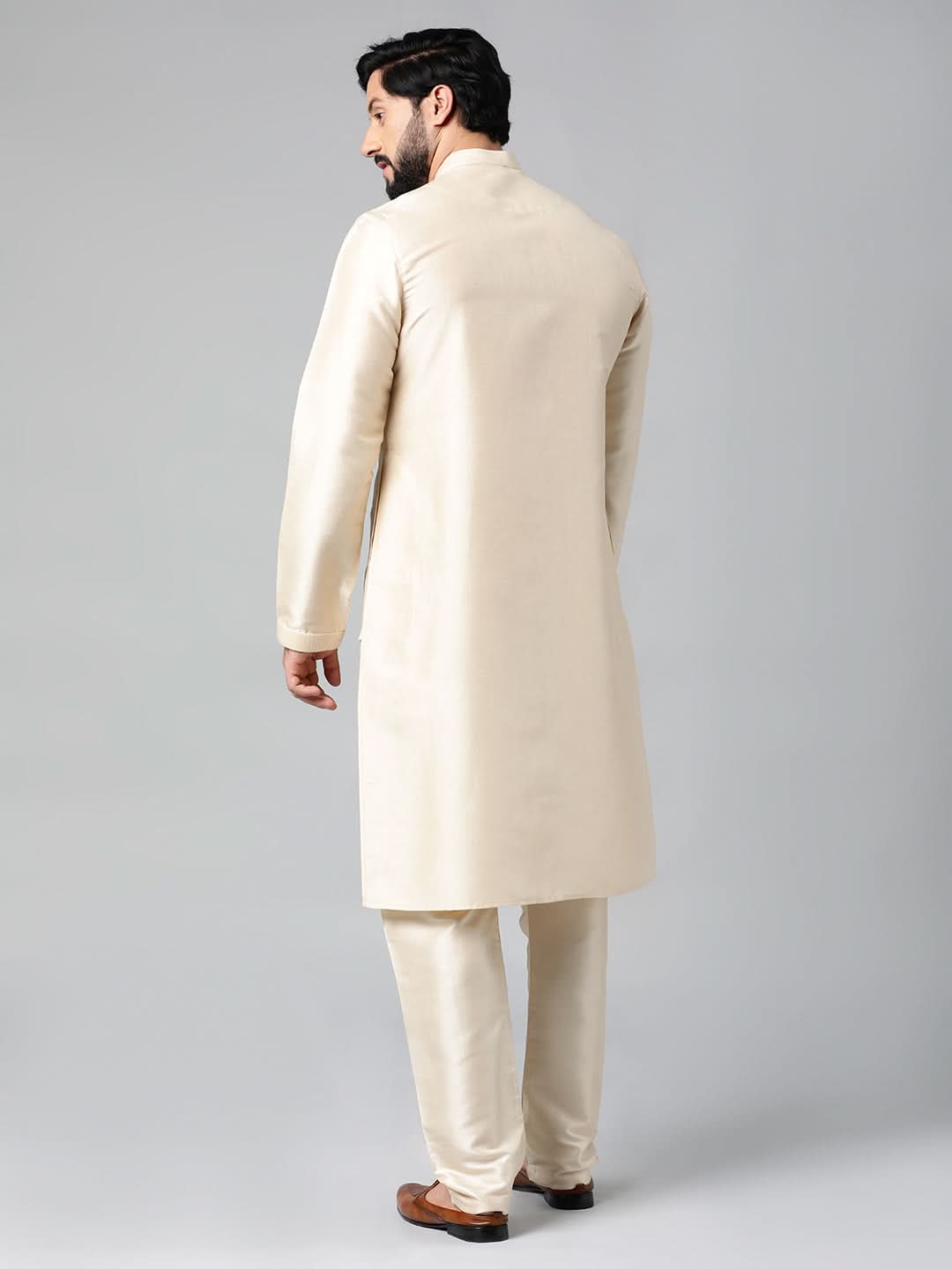 Beige  Embroidery Kurta Set