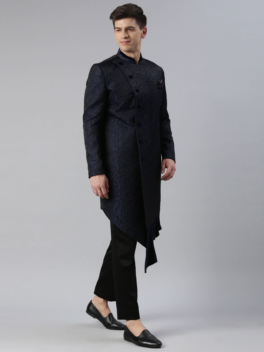 Blue Black Jacquard Indo  Set
