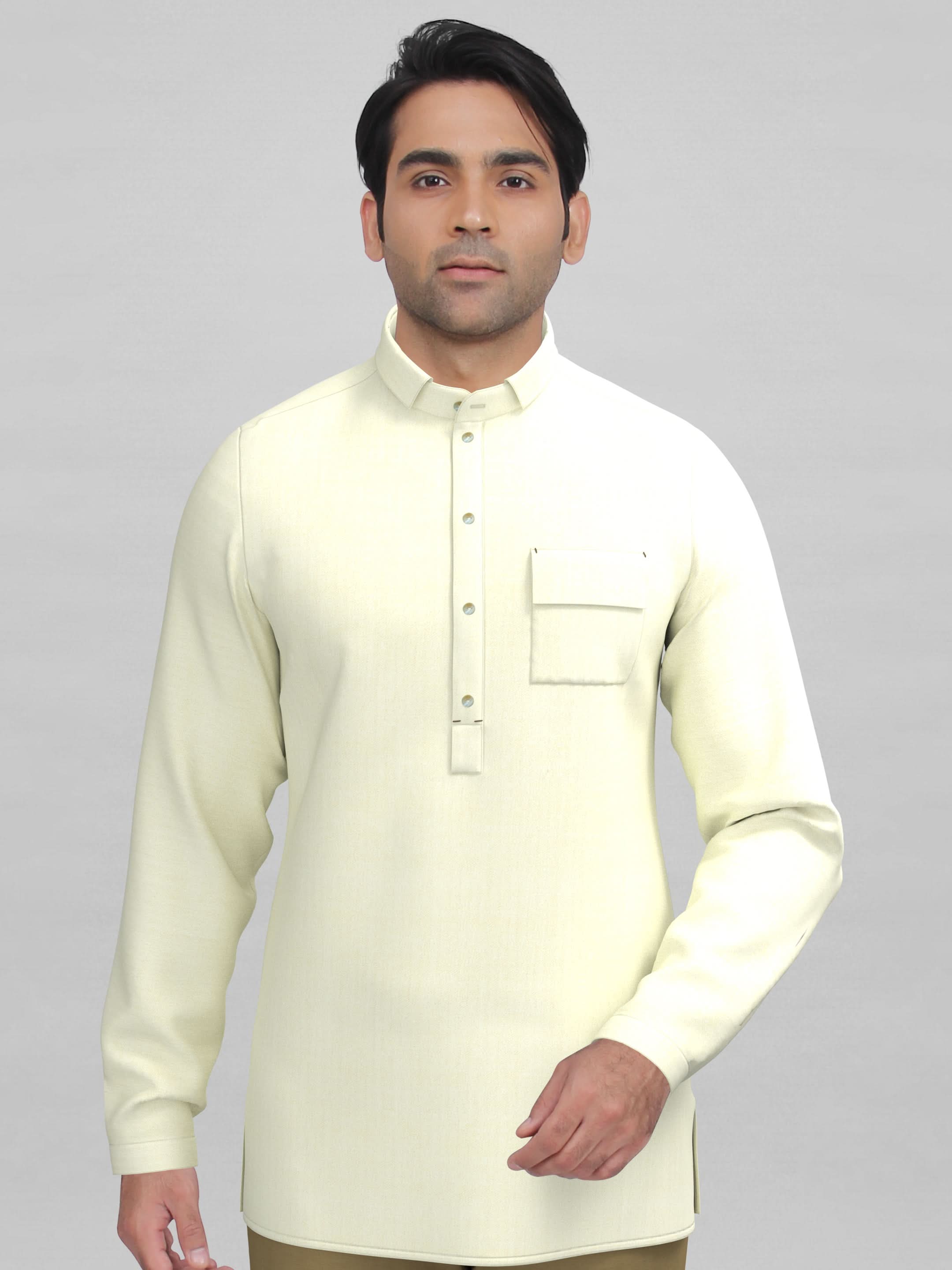 Cream Short Kurta