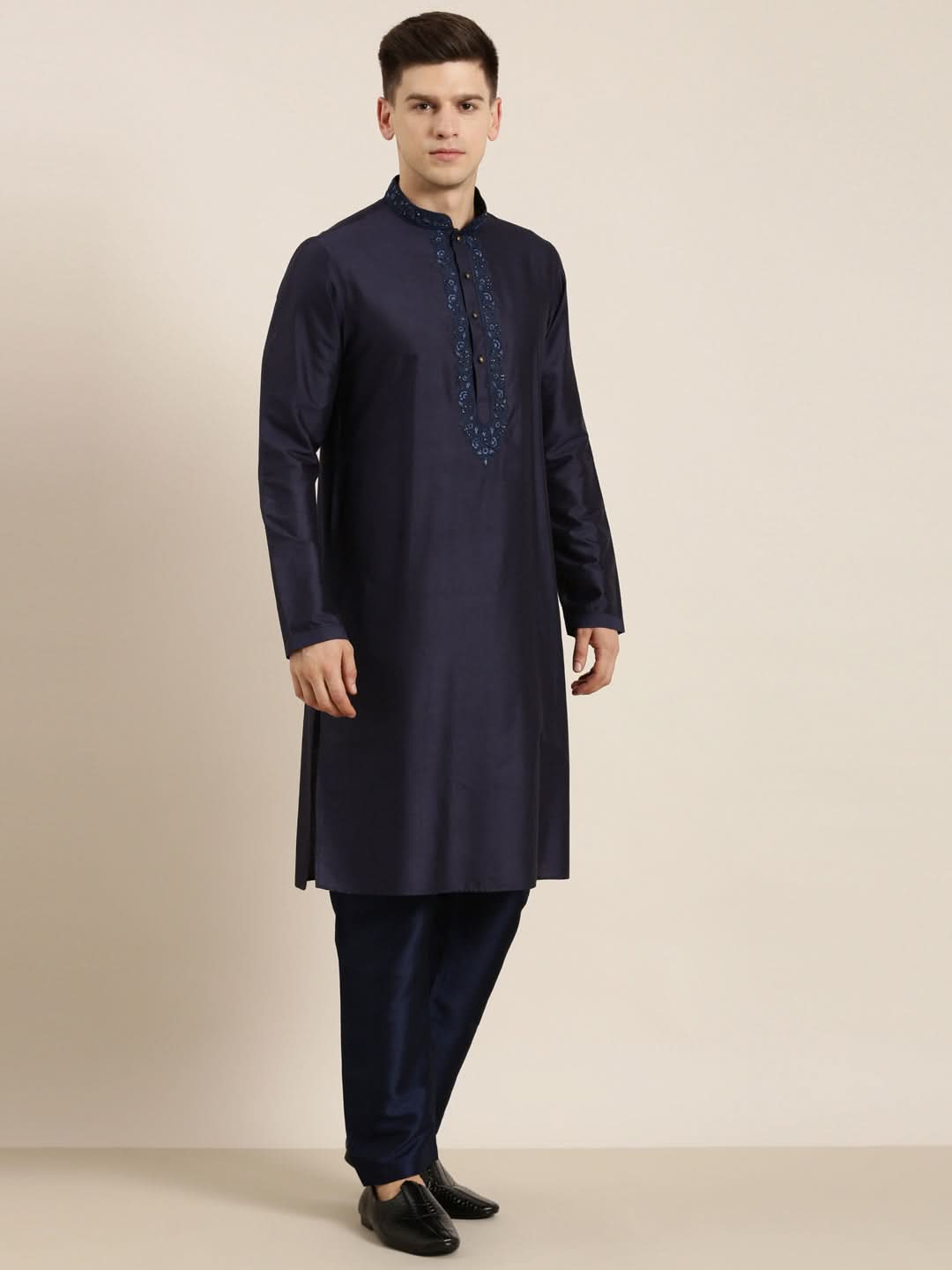 Navy  Dori Embroidery Kurta Set