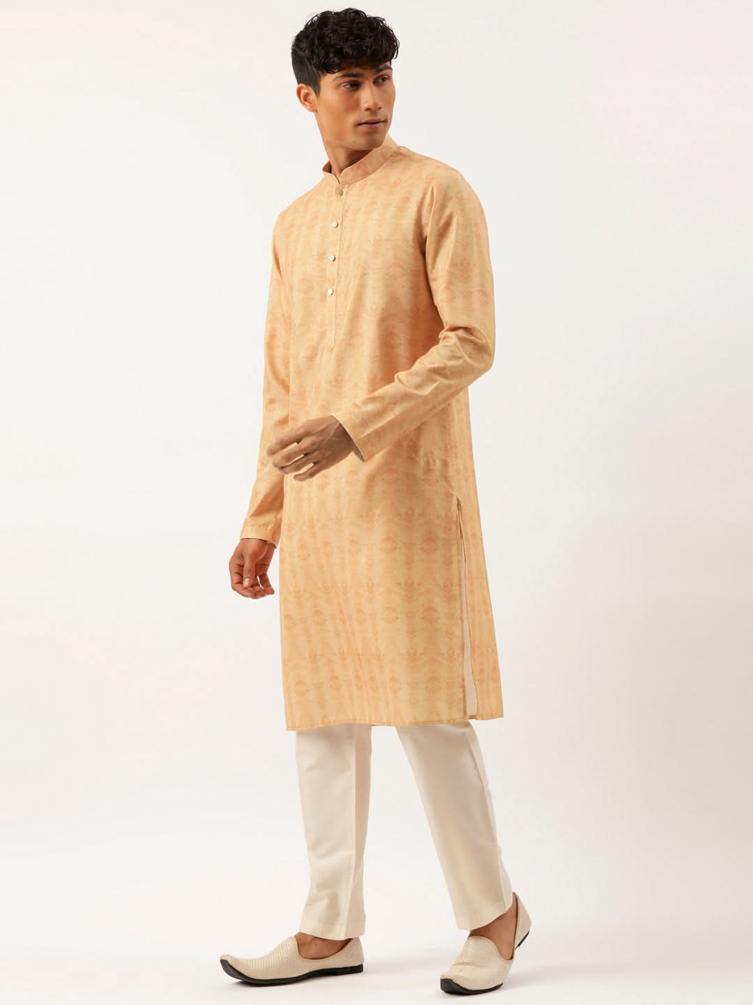 Dark Peach Printed Kurta Set