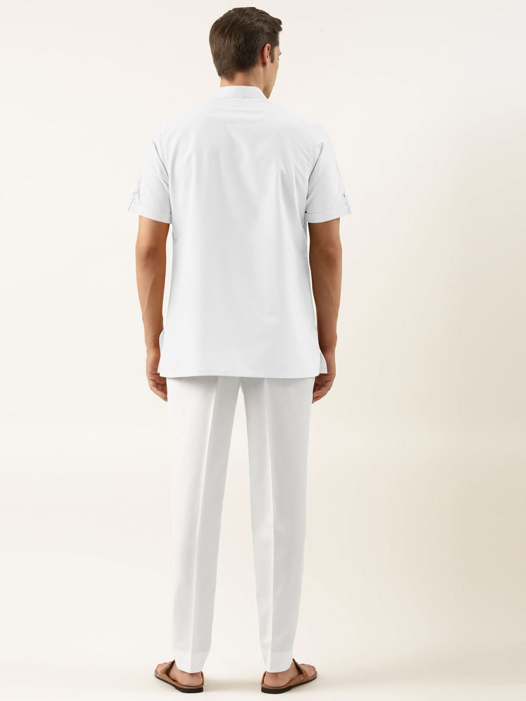 White Cotton Short Kurta Set
