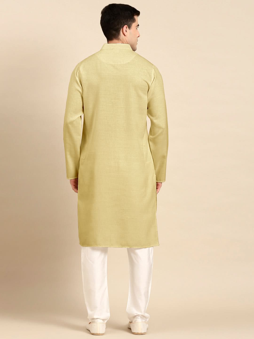 Greenish Beige Twill Weave Cotton Kurta  Set