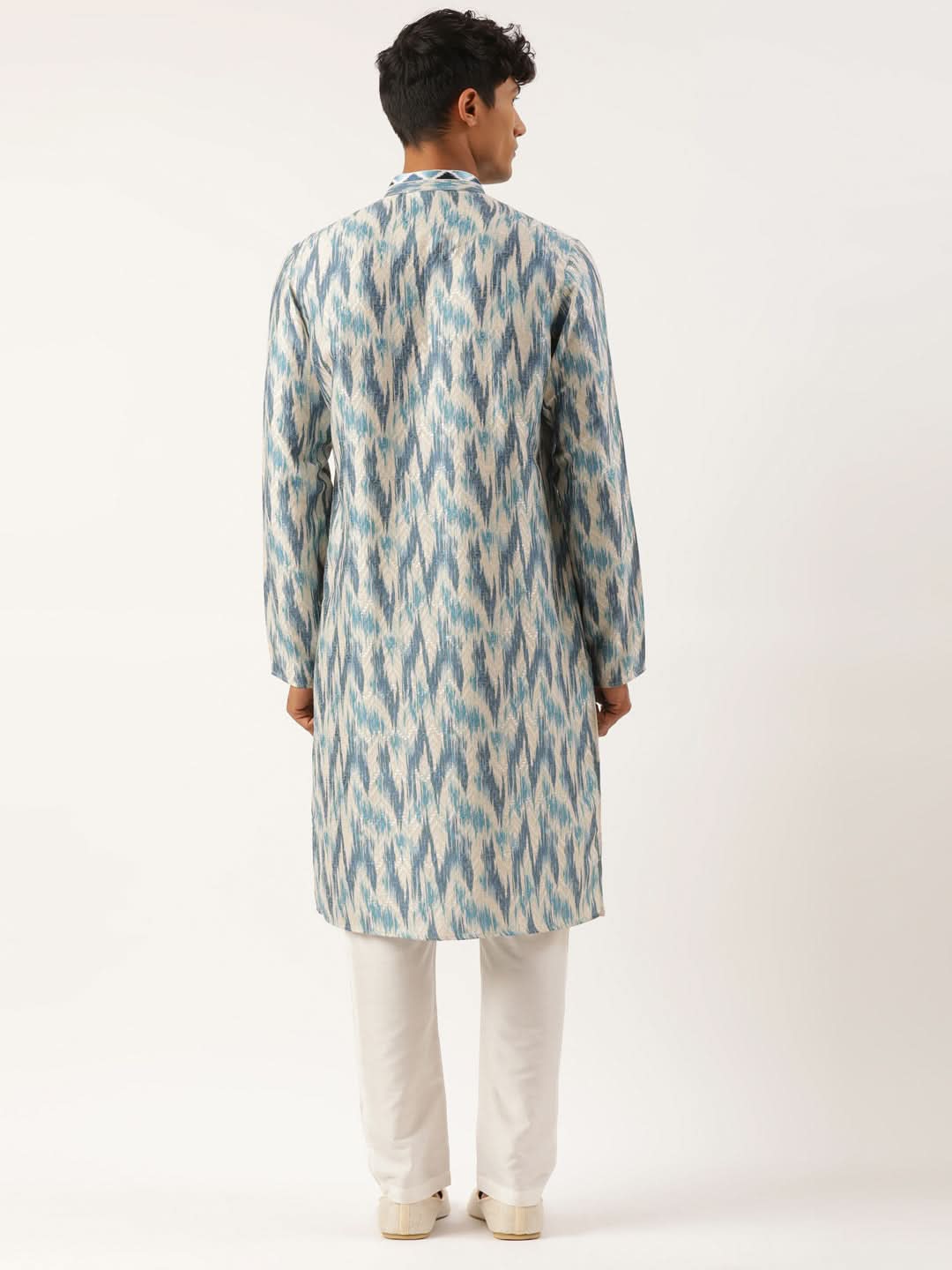 Blue Ikat  Printed Kurta Set
