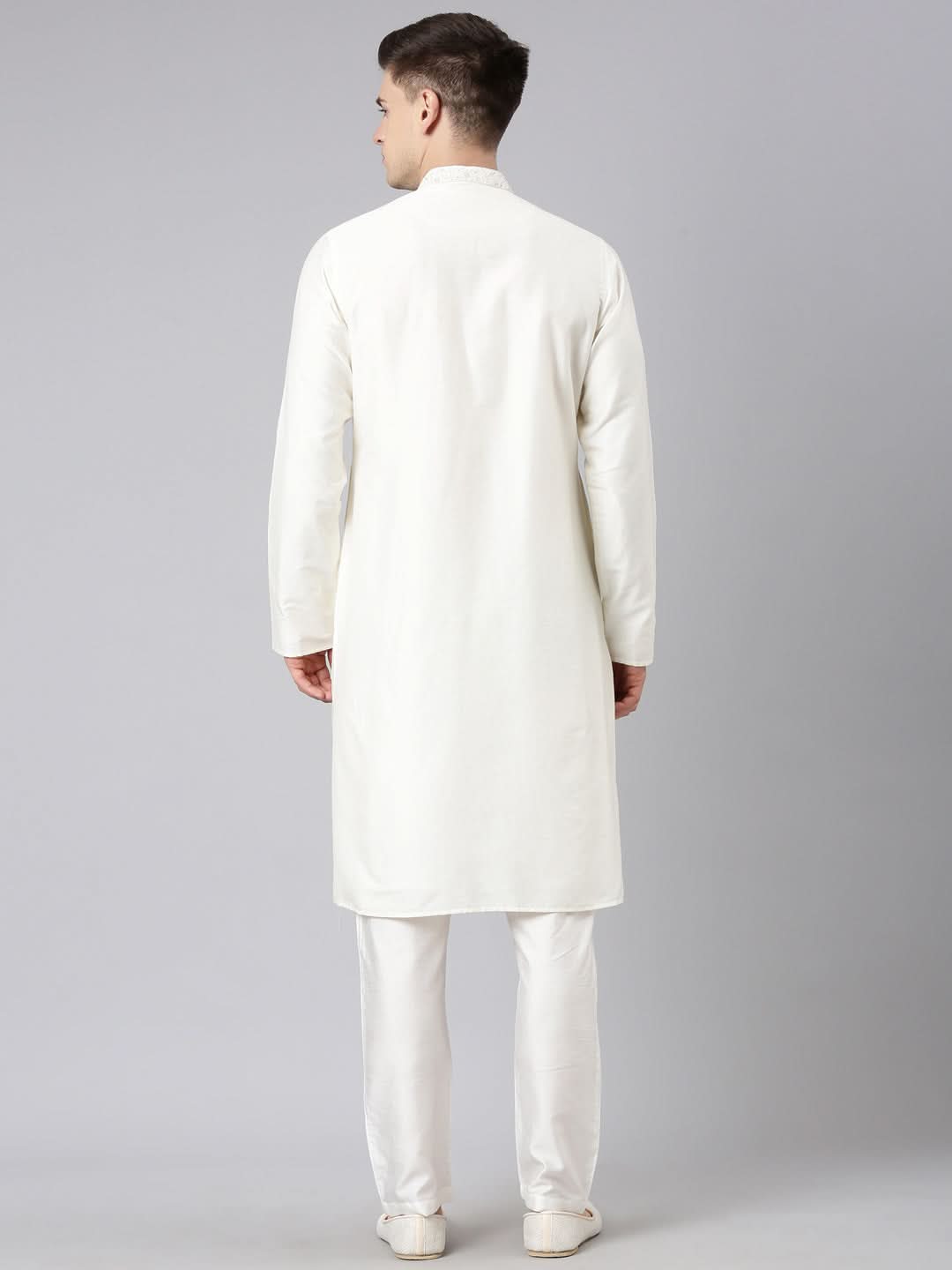 Cream Dori Embroidered  Kurta Set