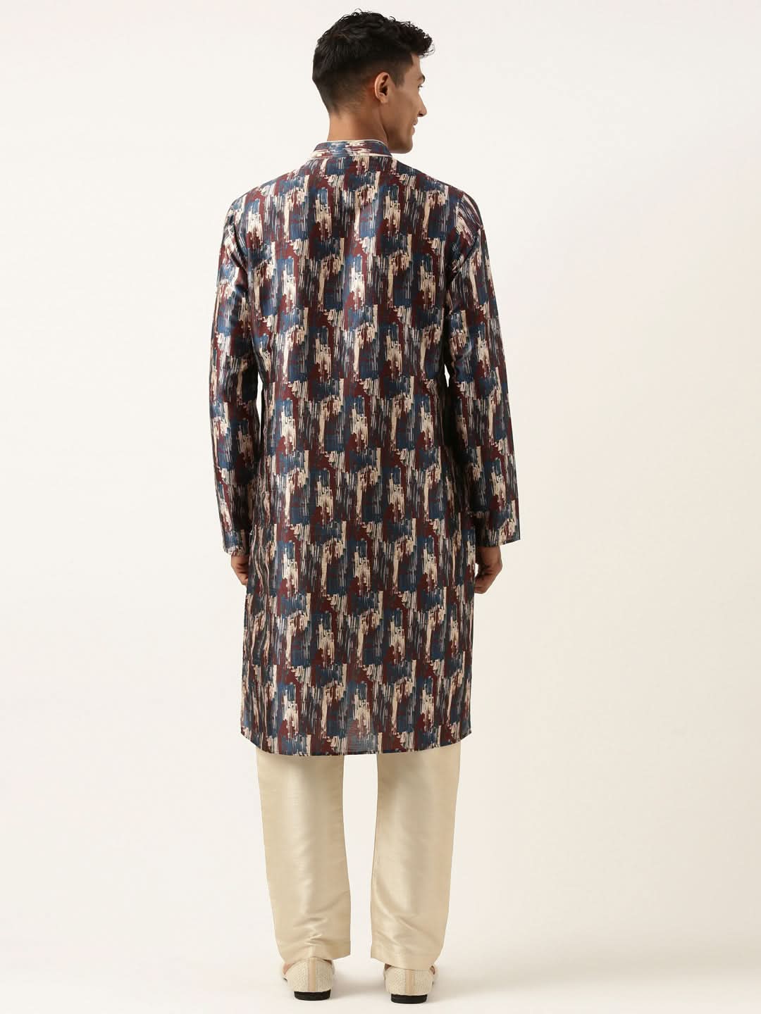 Blue Indigo abstract dabu print Kurta