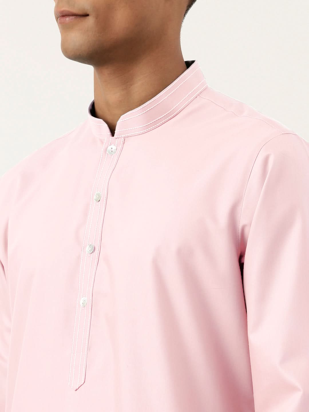 Light Pink  Cotton Kurta Set