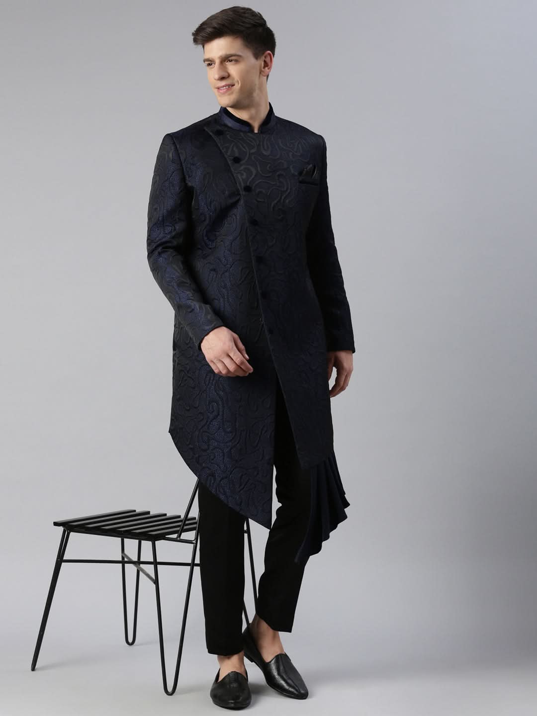 Blue Black Jacquard Indo  Set