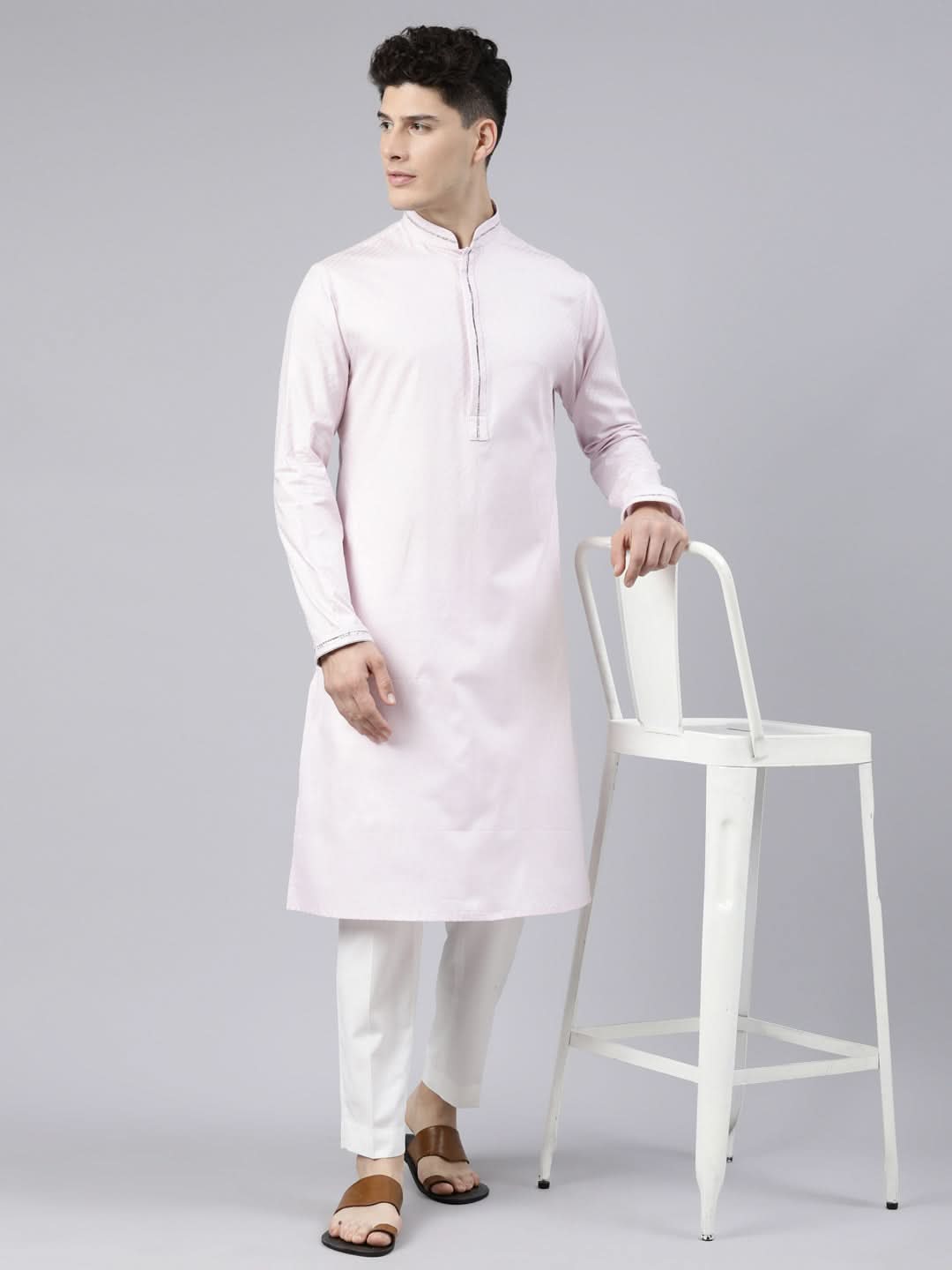 Baby Pink Cotton Kurta Set