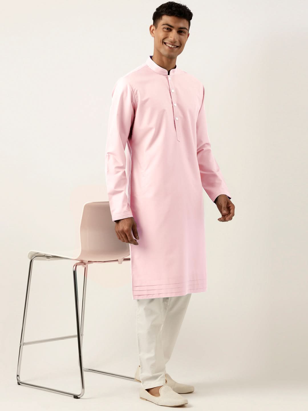 Light Pink  Cotton Kurta Set
