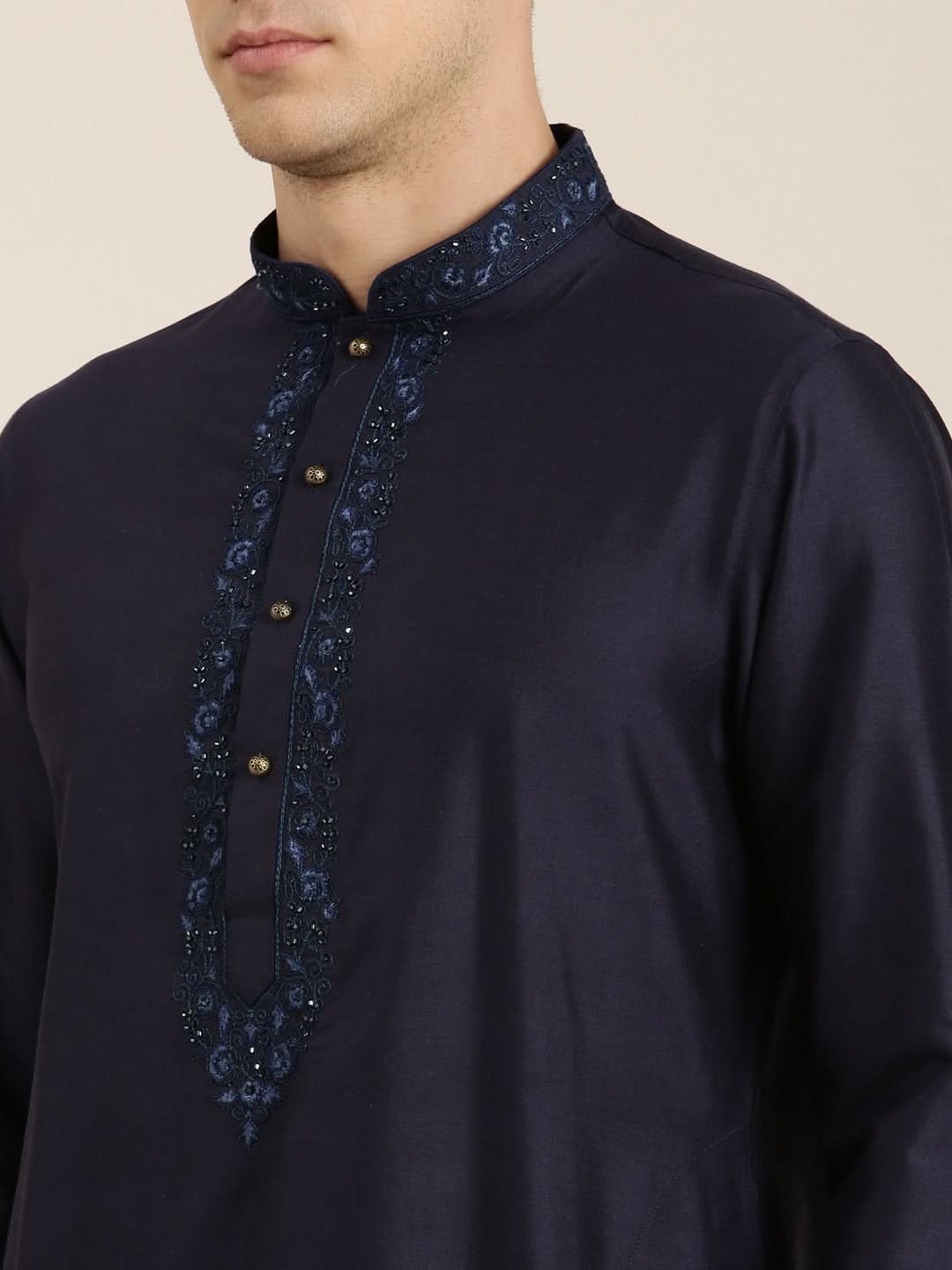 Navy  Dori Embroidery Kurta Set