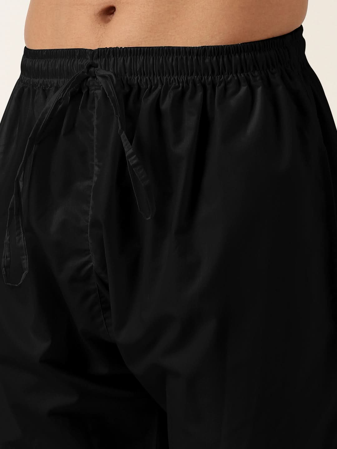 Black Cotton Kurta Set