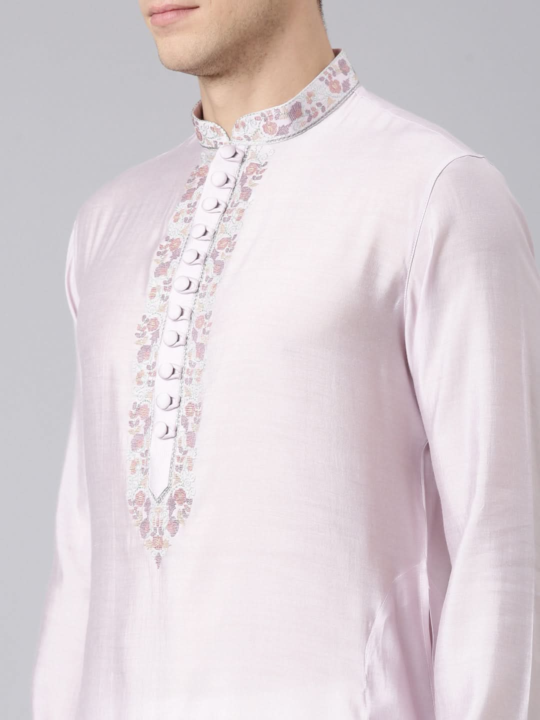 Lavender Embroidered  Kurta Set